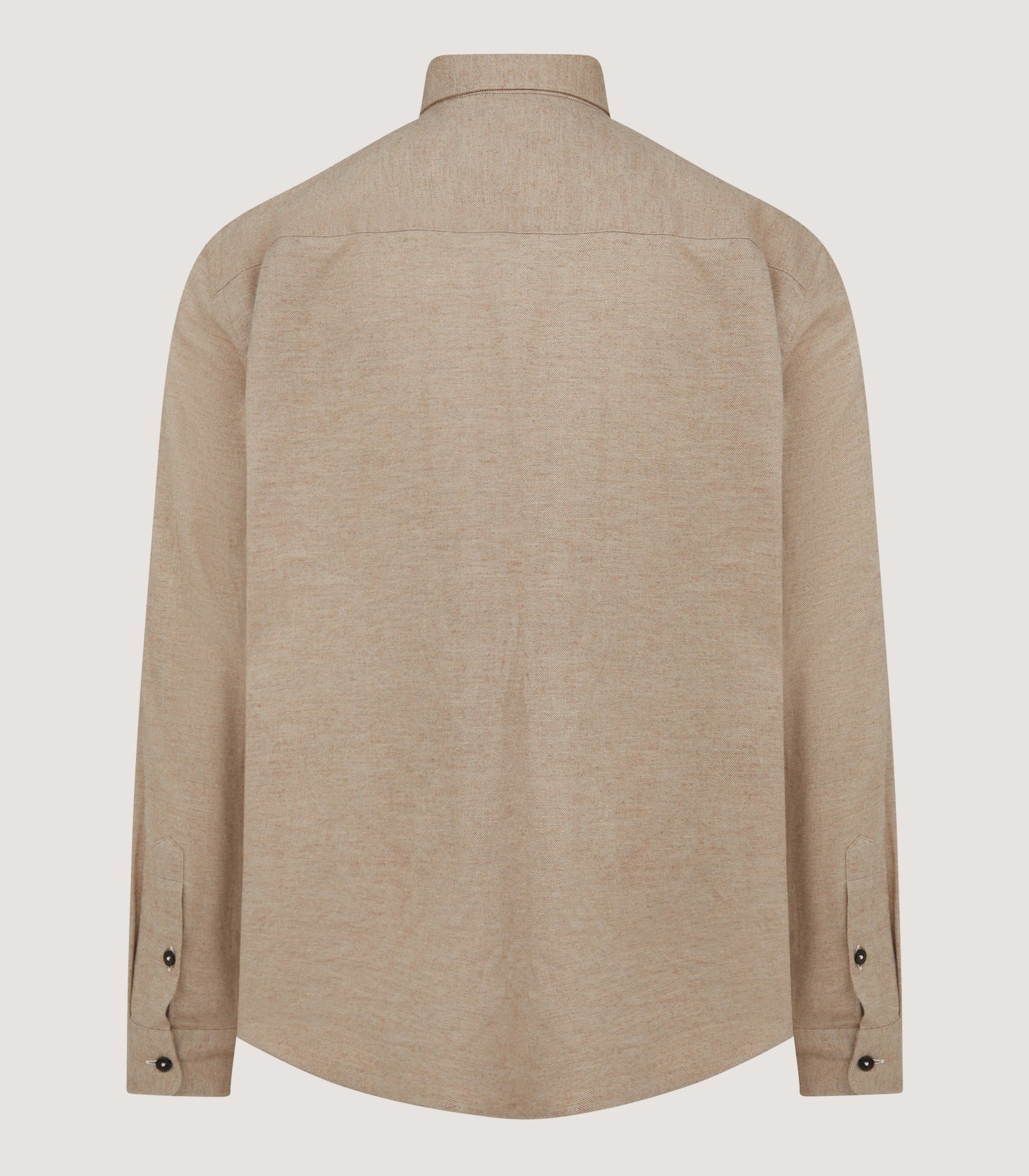 Men's Herringbone Flannel Shirt in Pale Camel - Image 3