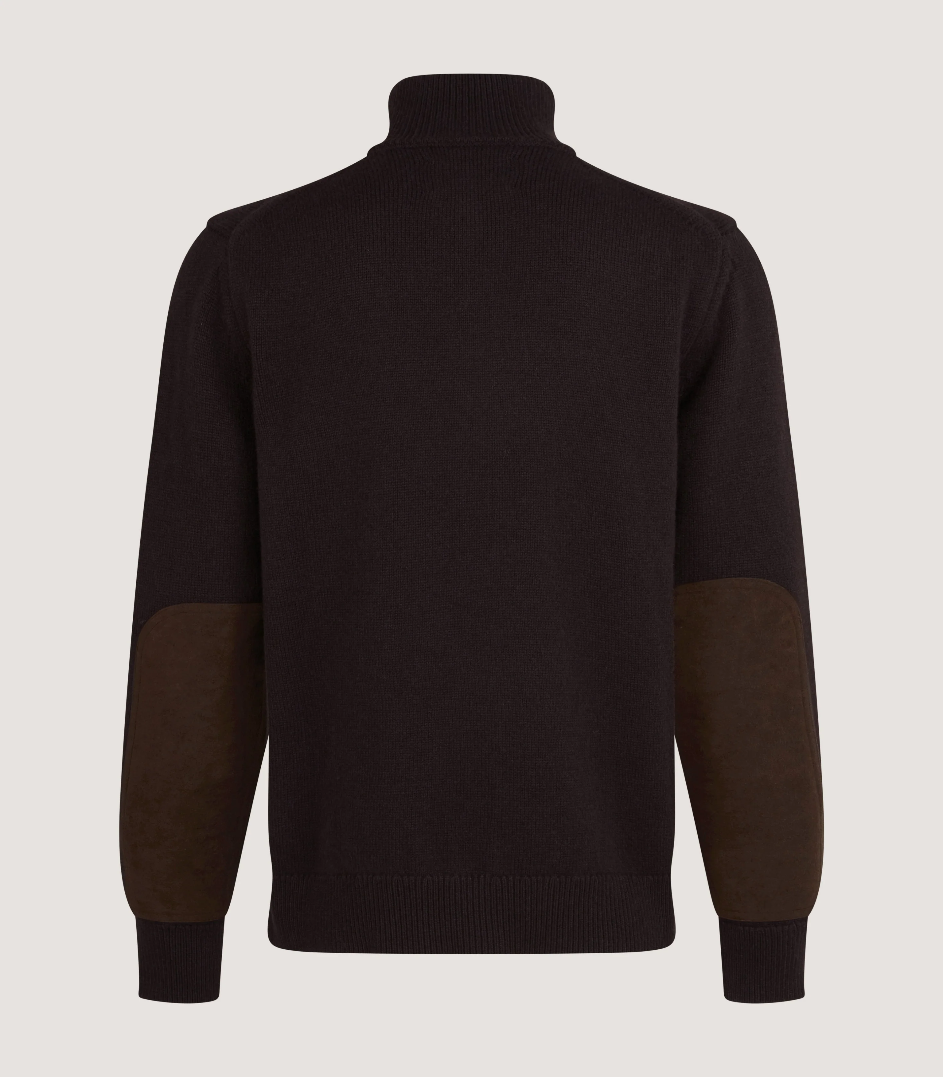 Men's Hertford Quarter Zip Sweater in Chocolate - Image 3