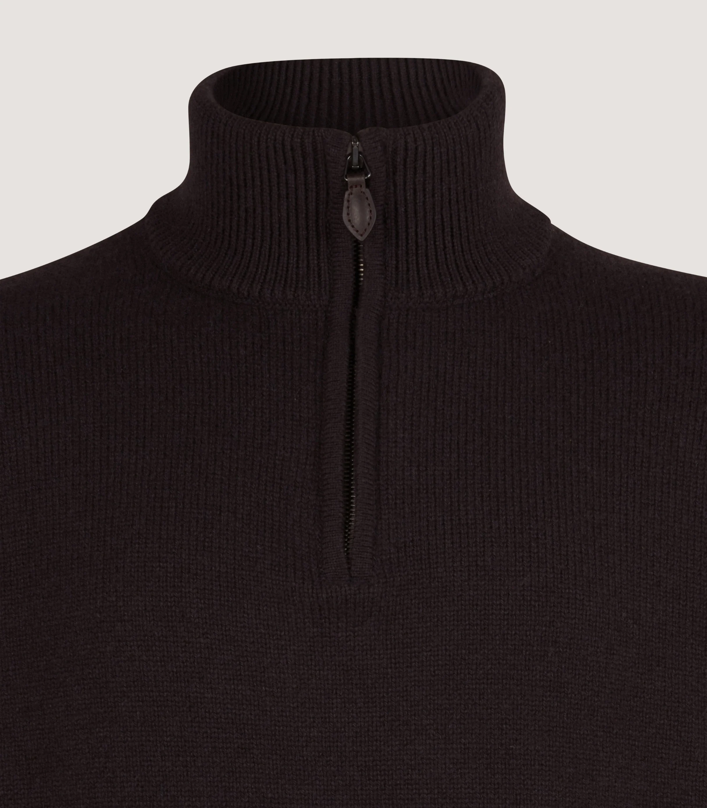 Men's Hertford Quarter Zip Sweater in Chocolate - Image 5