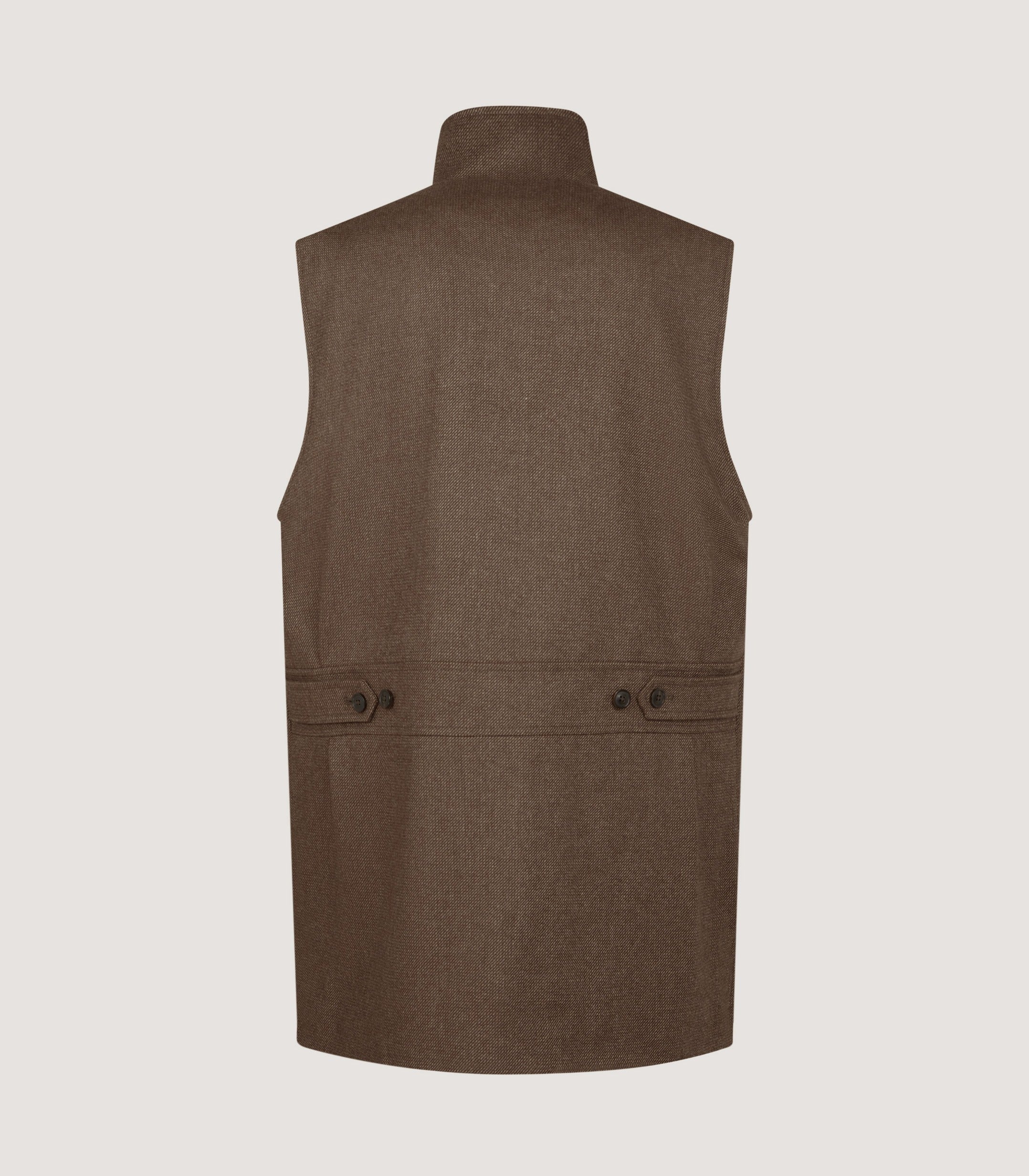 Men's High Collar Cashmere Tweed Shooting Vest in Percy - Image 3