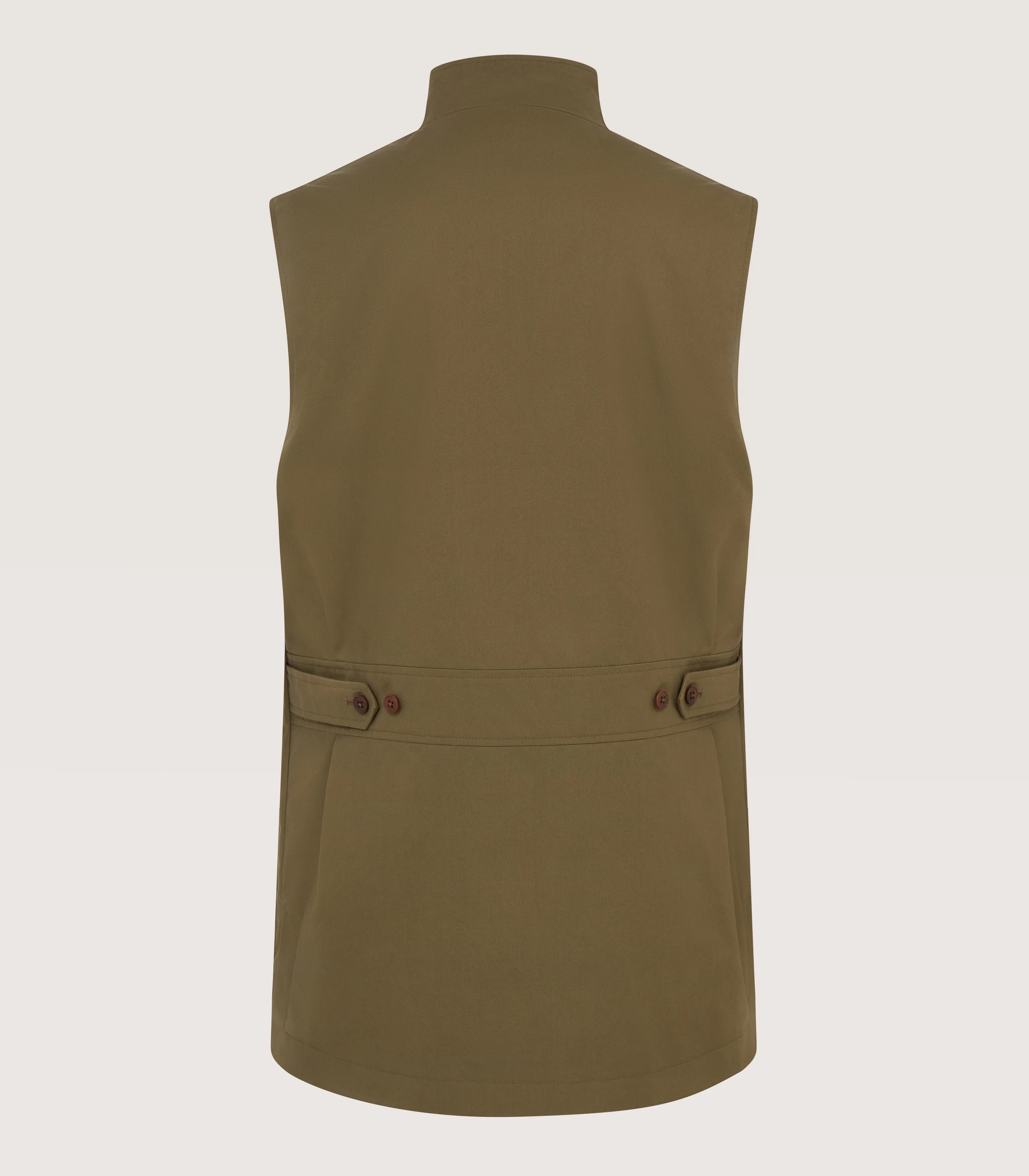Men's High Collar Ventile Summer Sporting Vest in Olive - Image 3