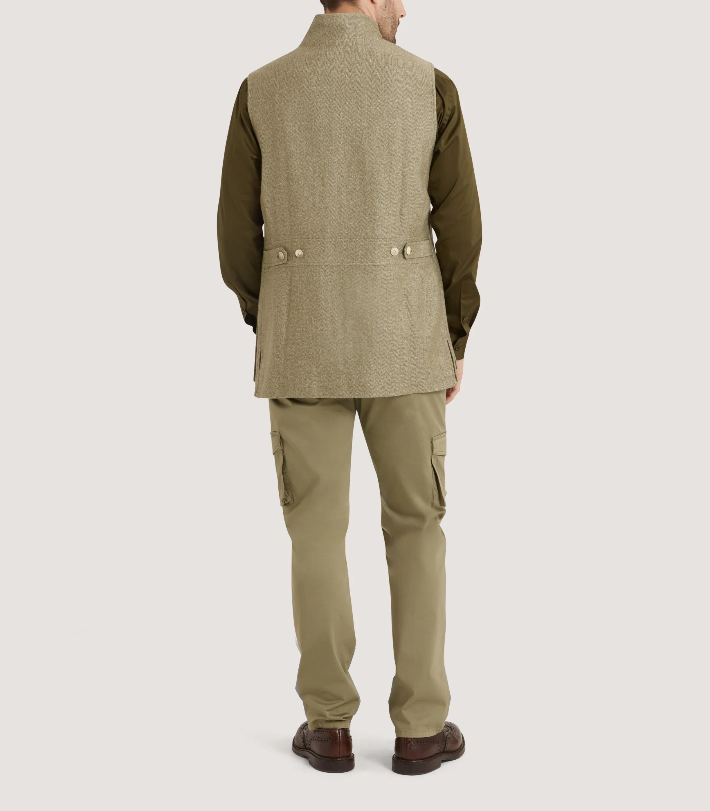 Men's Kalahari High Collar Vest in Sage - Image 4