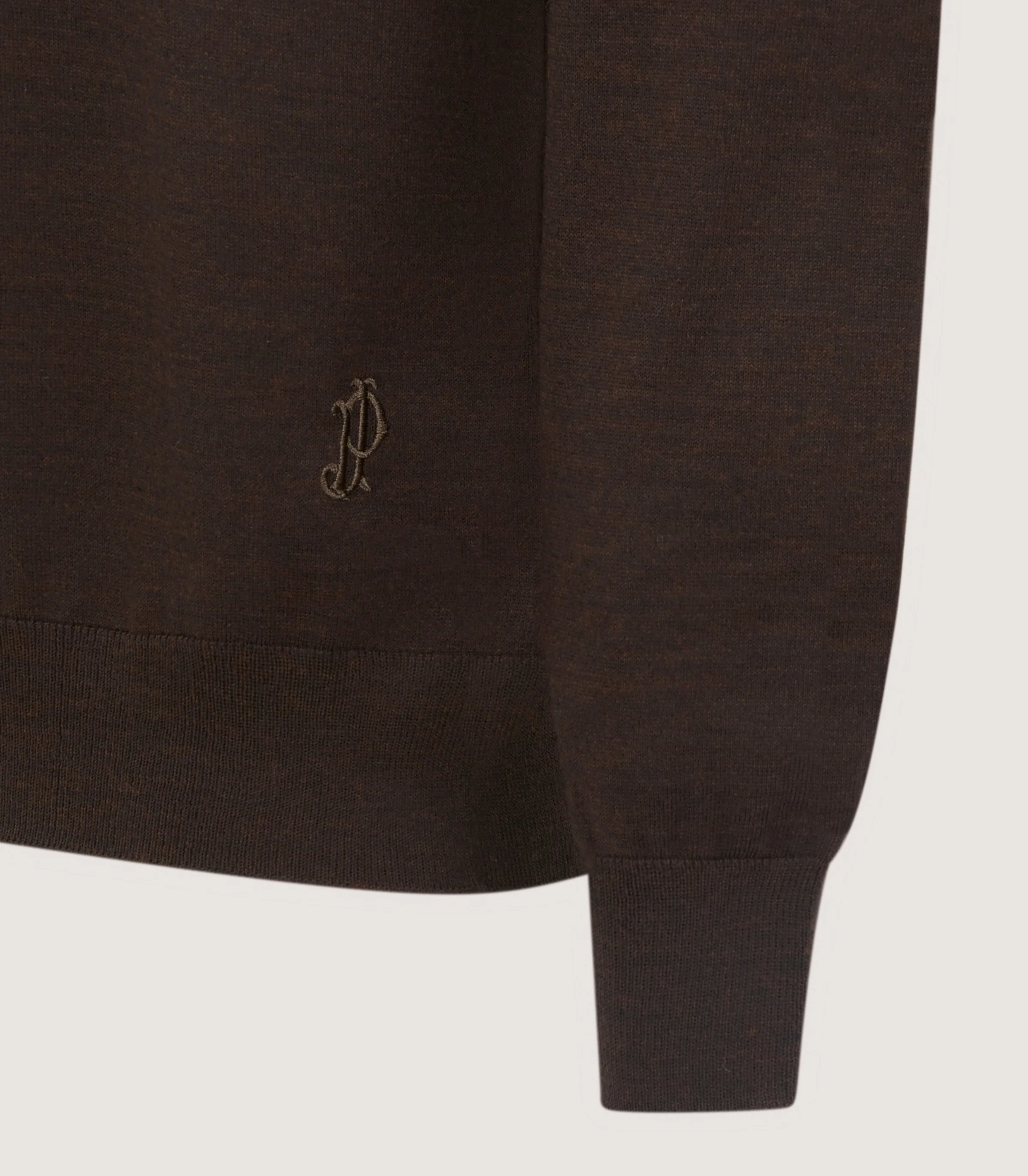 Men's Lightweight Travel Merino Long Sleeve Polo in Chocolate - Image 5