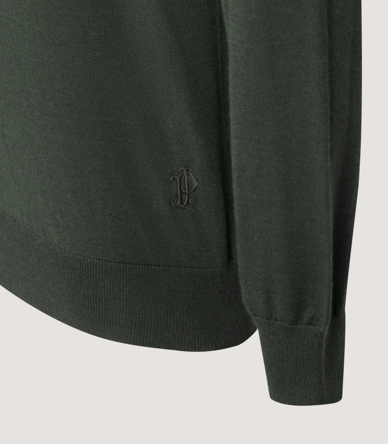 Men's Lightweight Travel Merino Long Sleeve Polo in Loden - Image 5