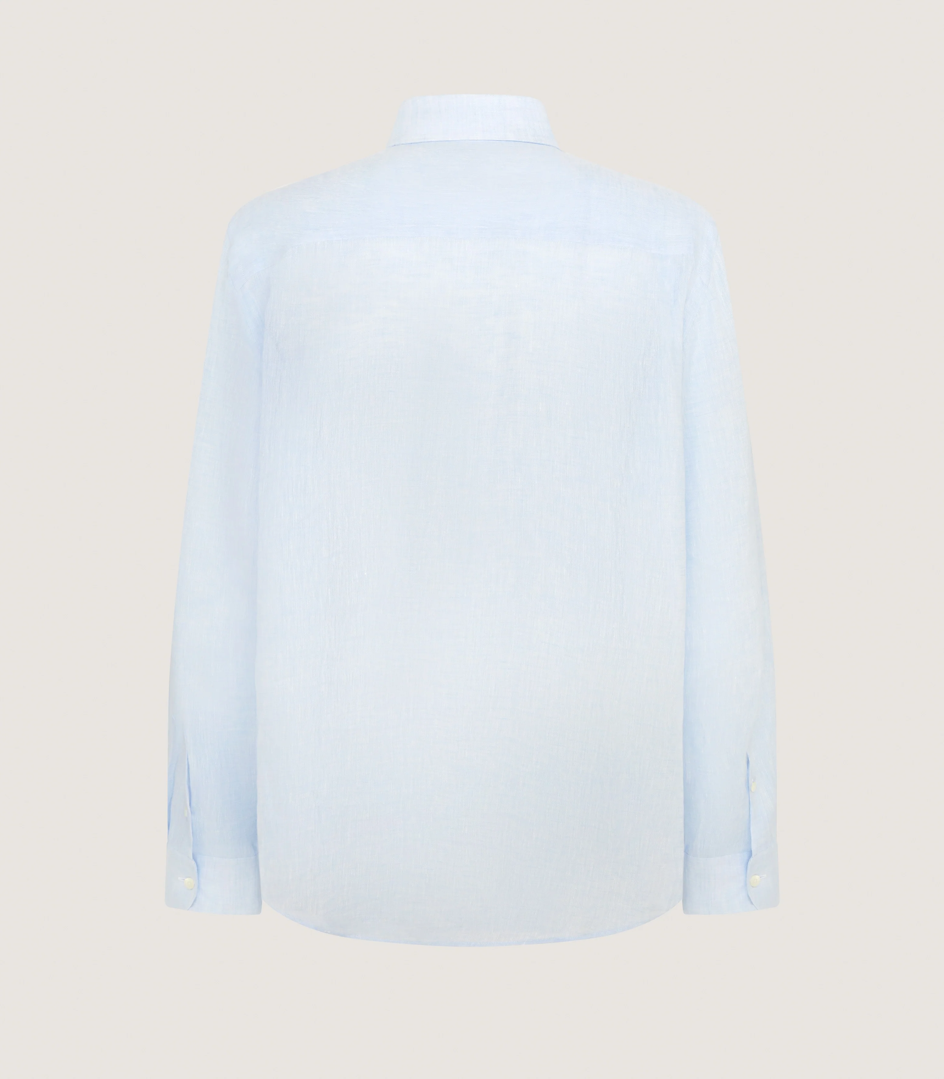 Men's Classic Linen Shirt in Cornflower Blue - Image 3