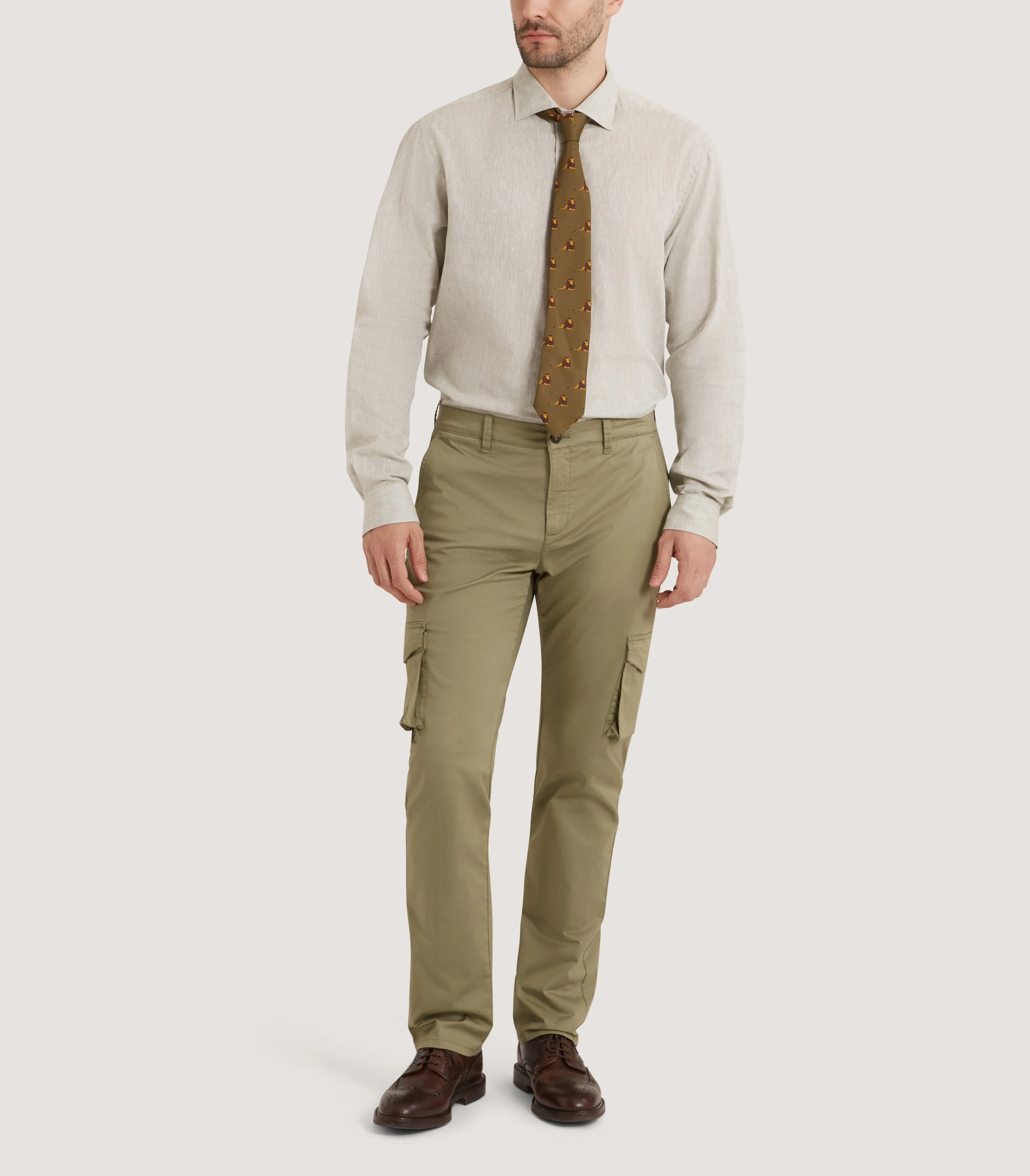 Men's Linen Mix Shirt in Sage - Image 2