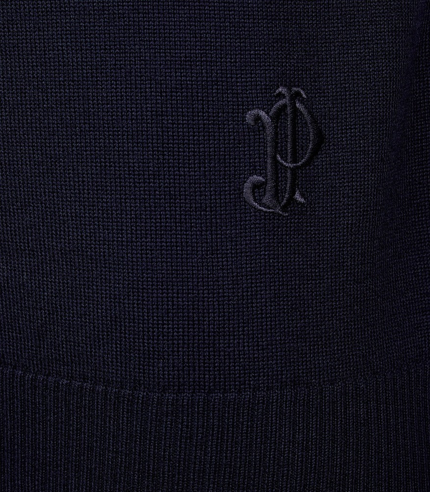 Men's Linton Quarter Zip Sweater in Midnight - Image 3