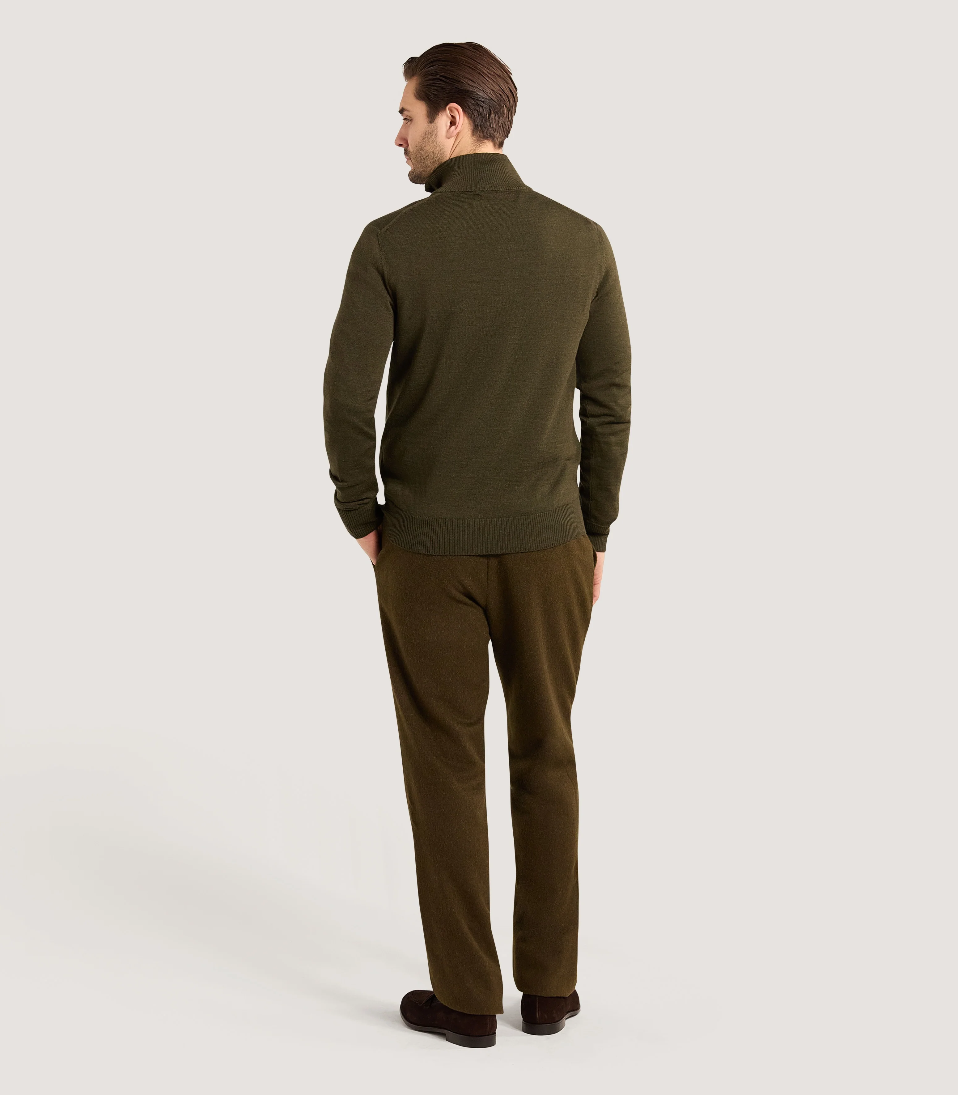 Men's Linton Quarter Zip Sweater in Loden - Image 4
