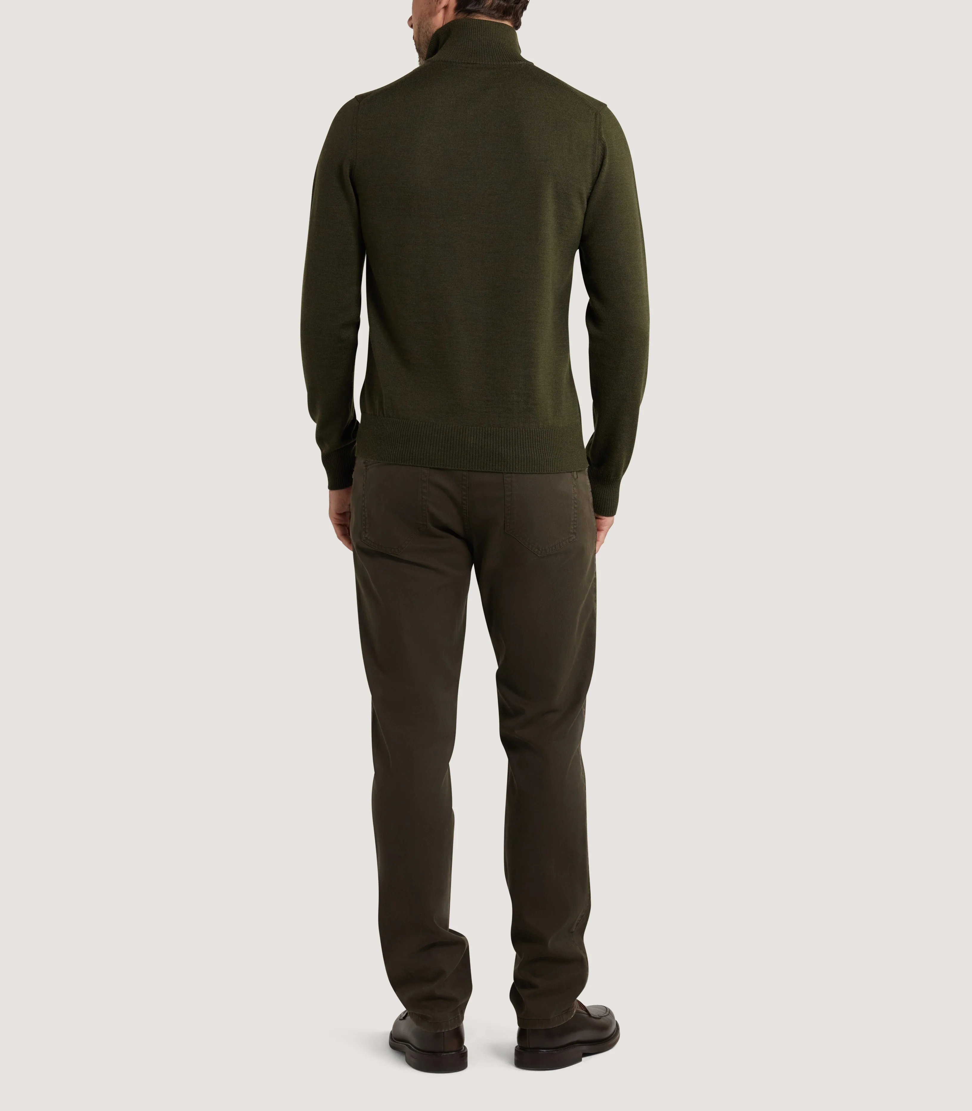 Men's Linton Quarter Zip Sweater in Loden - Image 6