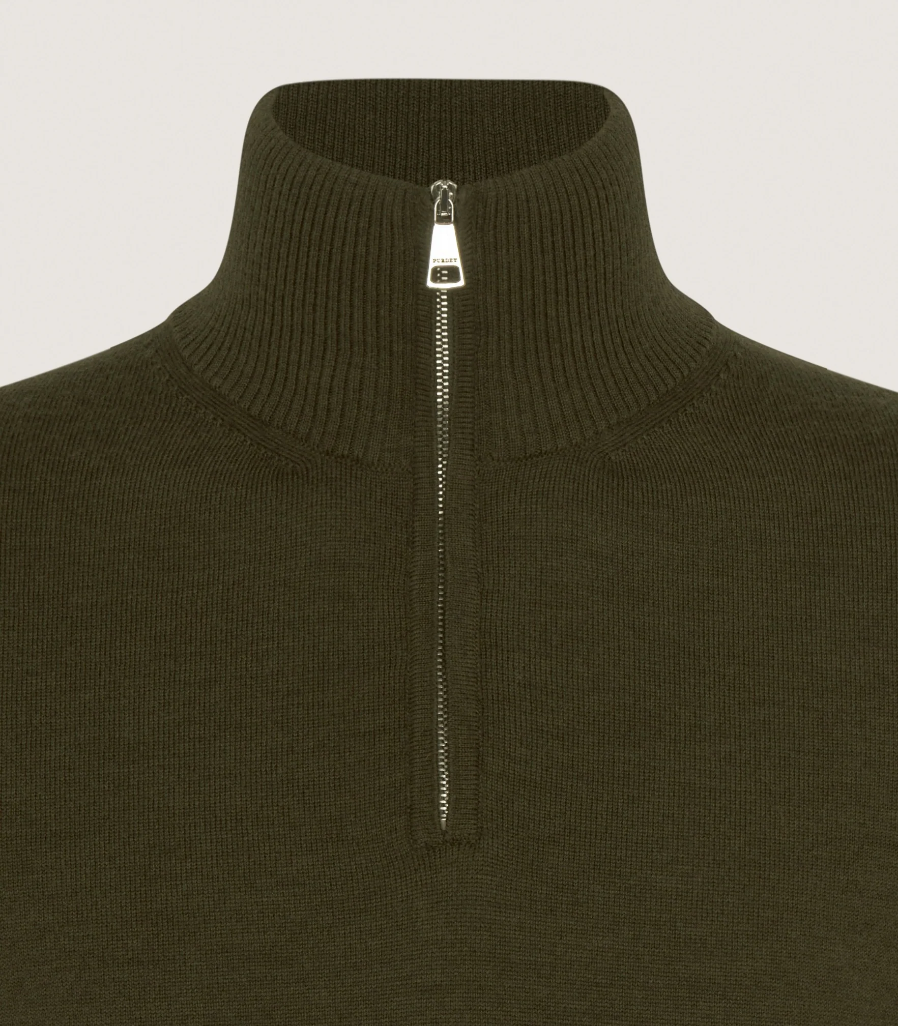 Men's Linton Quarter Zip Sweater in Loden - Image 7
