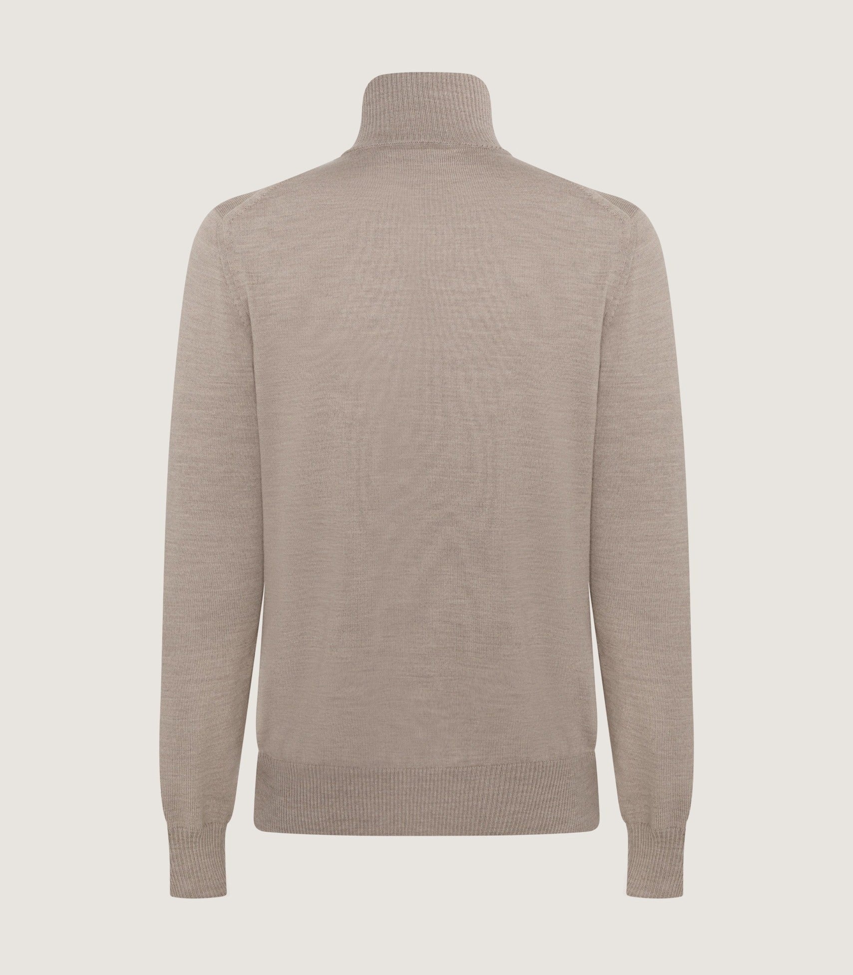 Men's Linton Quarter Zip Sweater In Taupe - Image 3