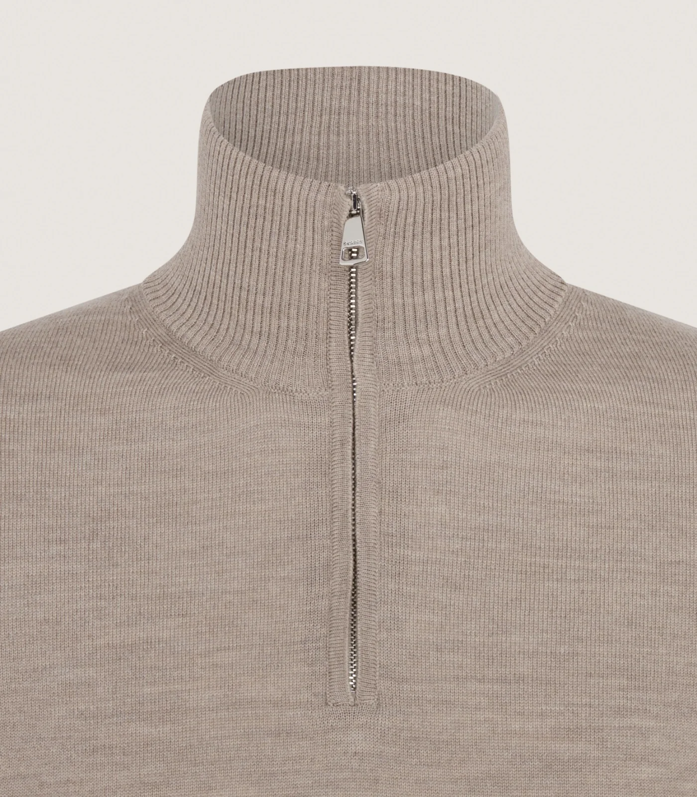 Men's Linton Quarter Zip Sweater In Taupe - Image 5