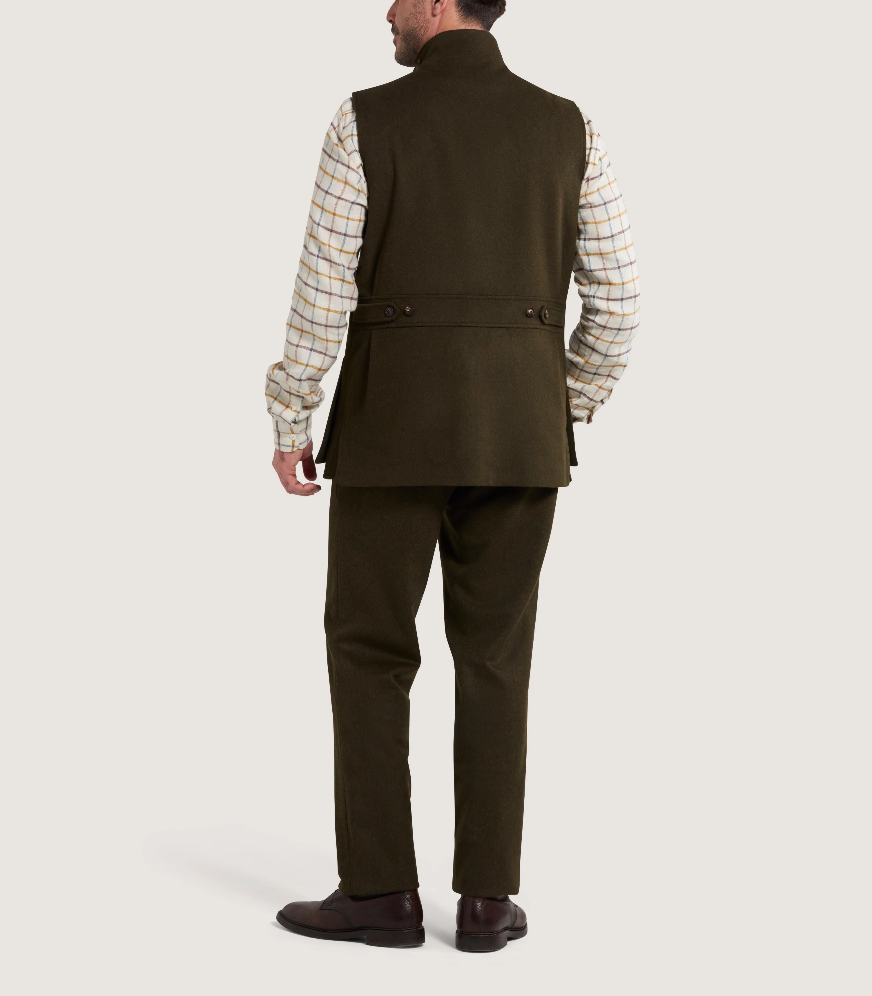Men's High Collar Sporting Vest in Loden - Image 4