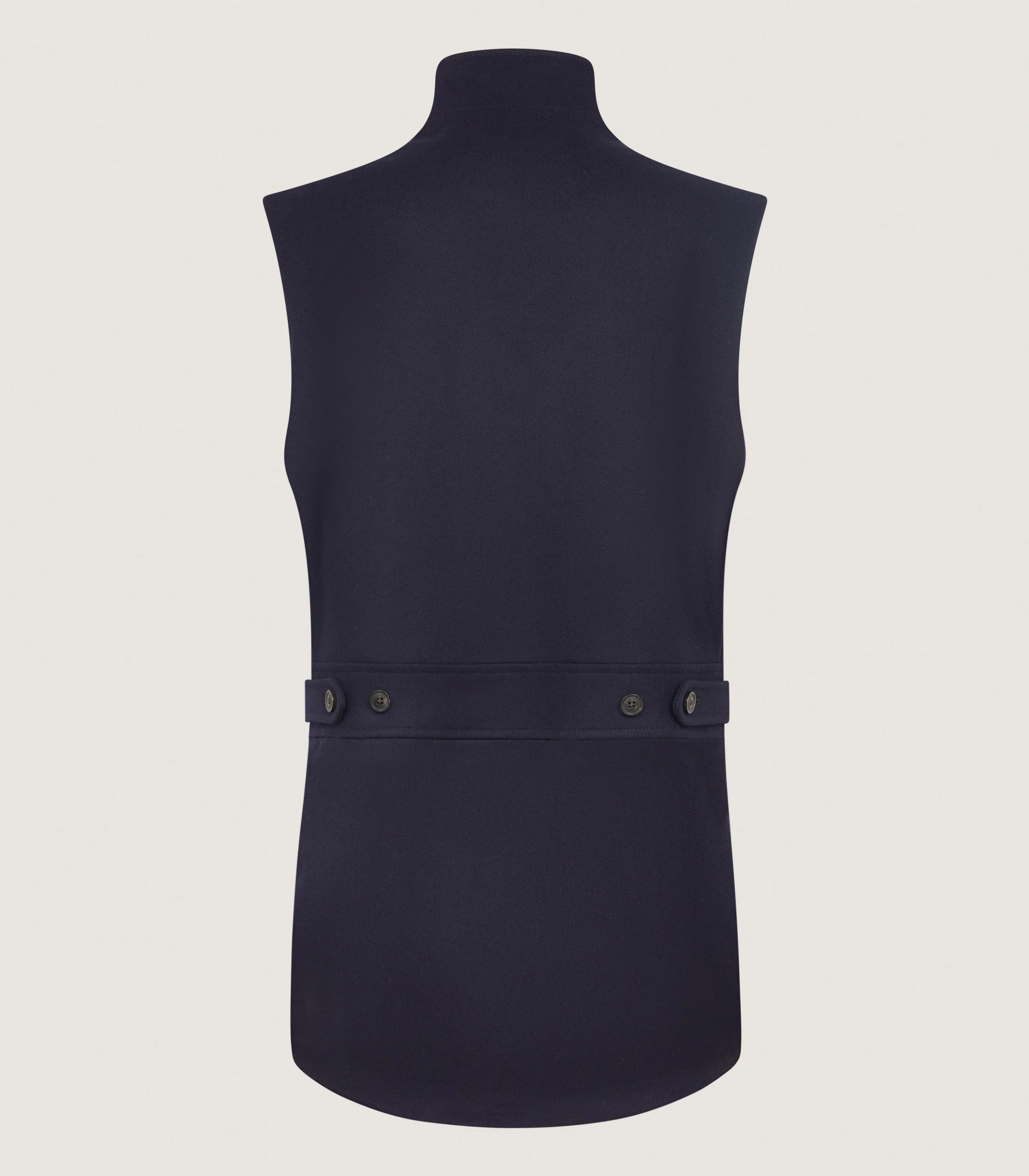 Men's High Collar Sporting Vest In Navy - Image 3