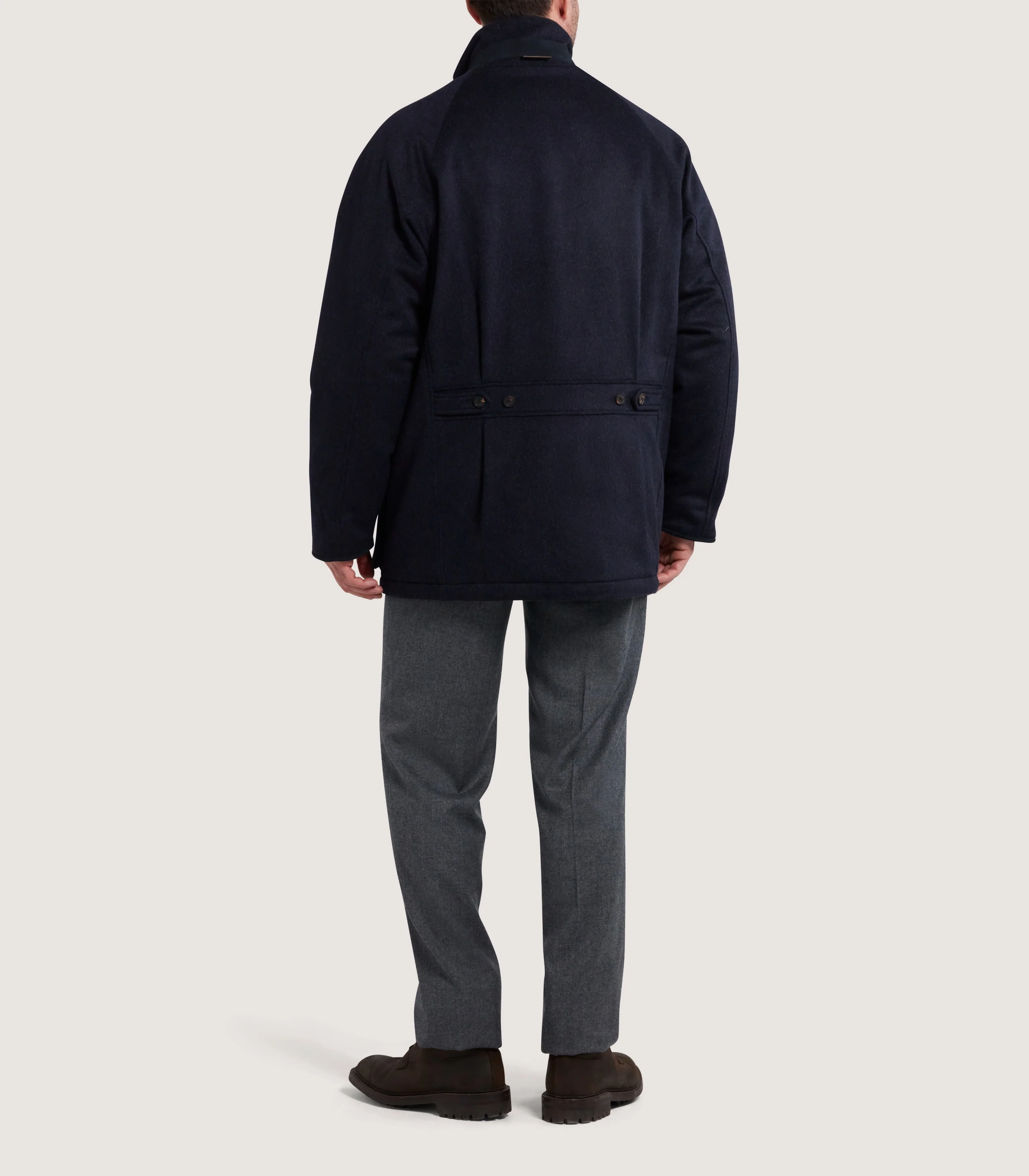 Men's Raglan Field Coat in Navy - Image 4