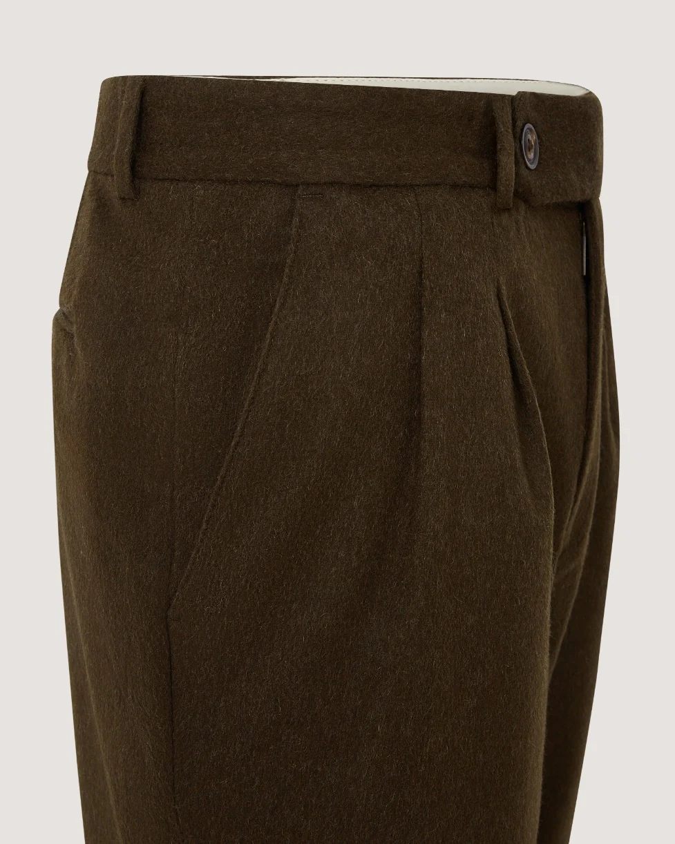 Men's Two Pleat Breek with Storm Cuff in Loden - Image 3