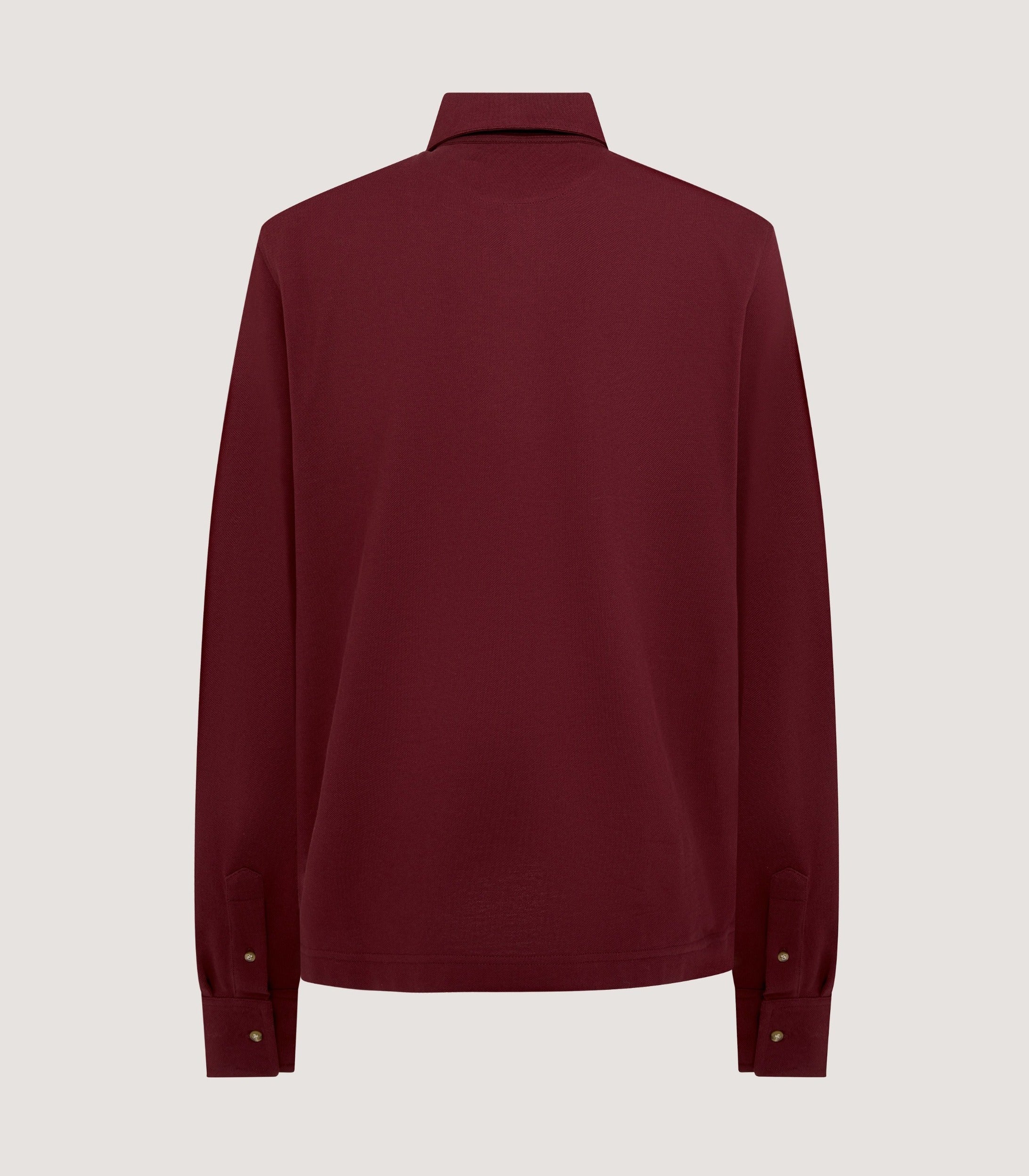 Men's Long Sleeve Polo Shirt in Audley Red - Image 3