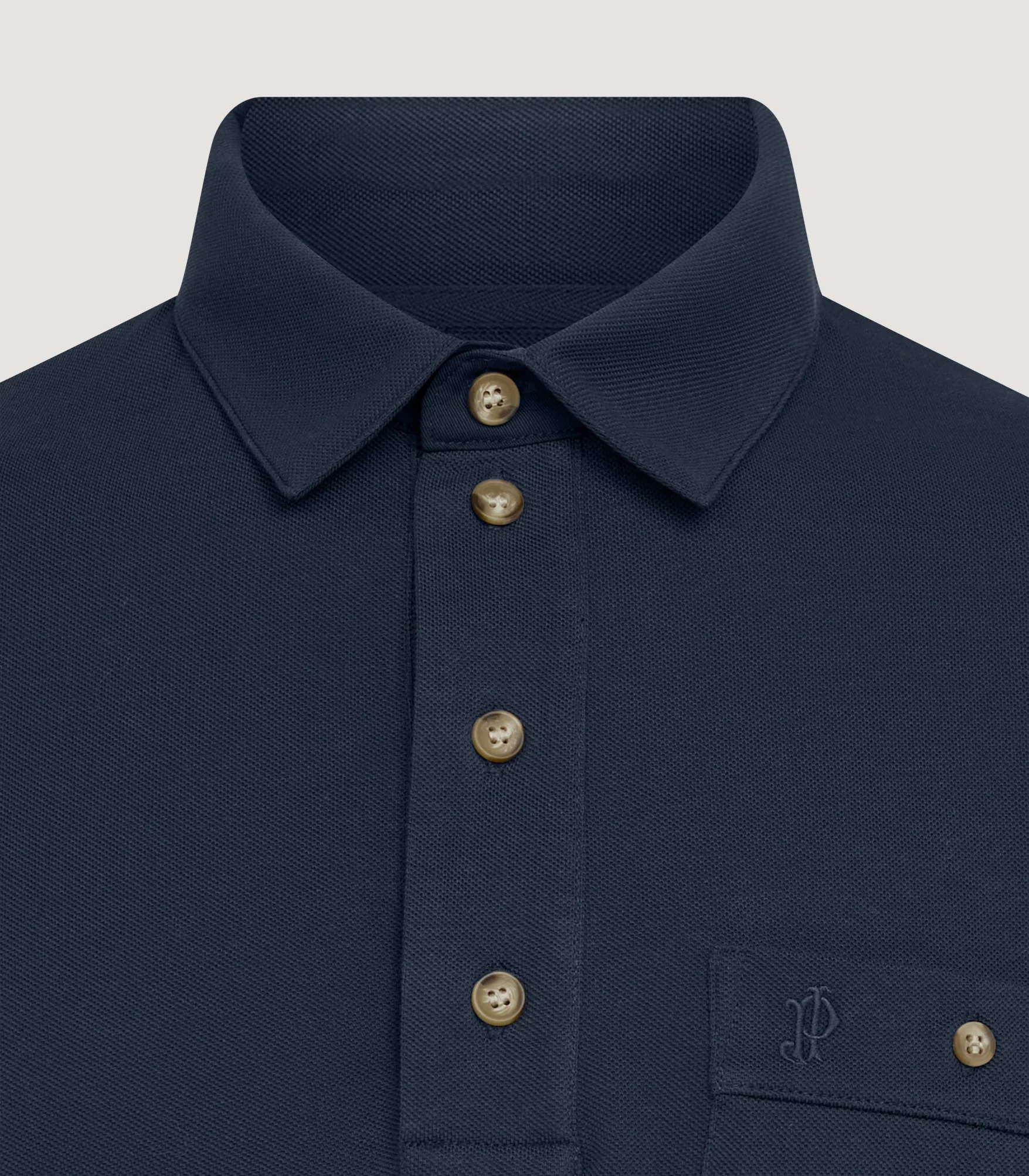 Men's Long Sleeve Polo Shirt in Midnight - Image 5