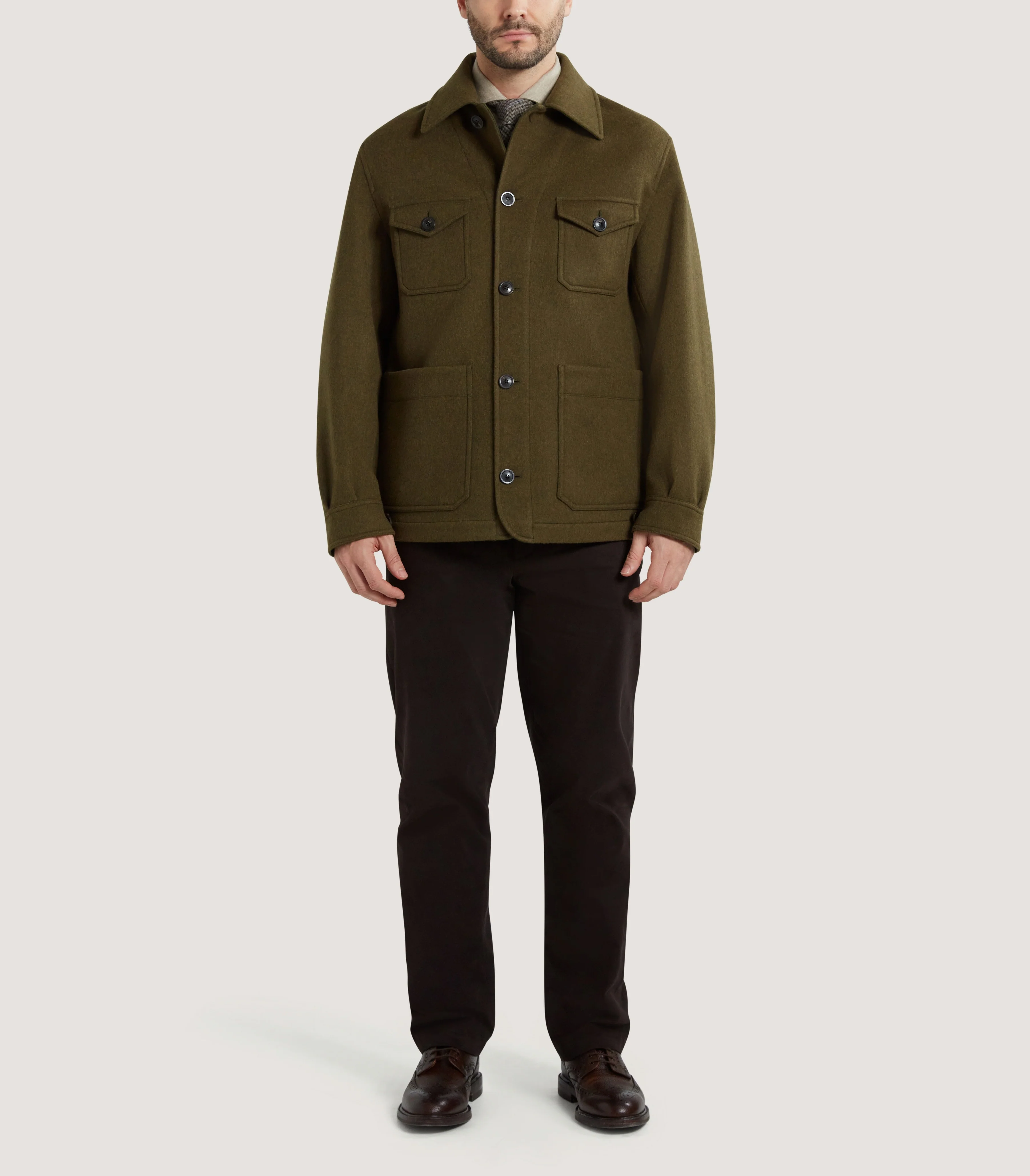 Men's Lyall Chore Jacket in Khaki Green - Image 2