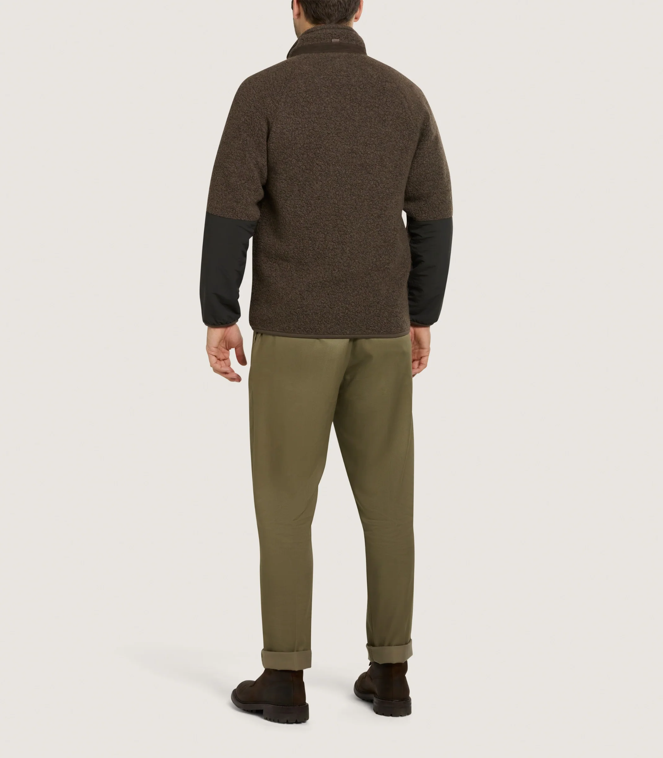 Men's Merino Lux Fleece Jacket In Walnut - Image 4