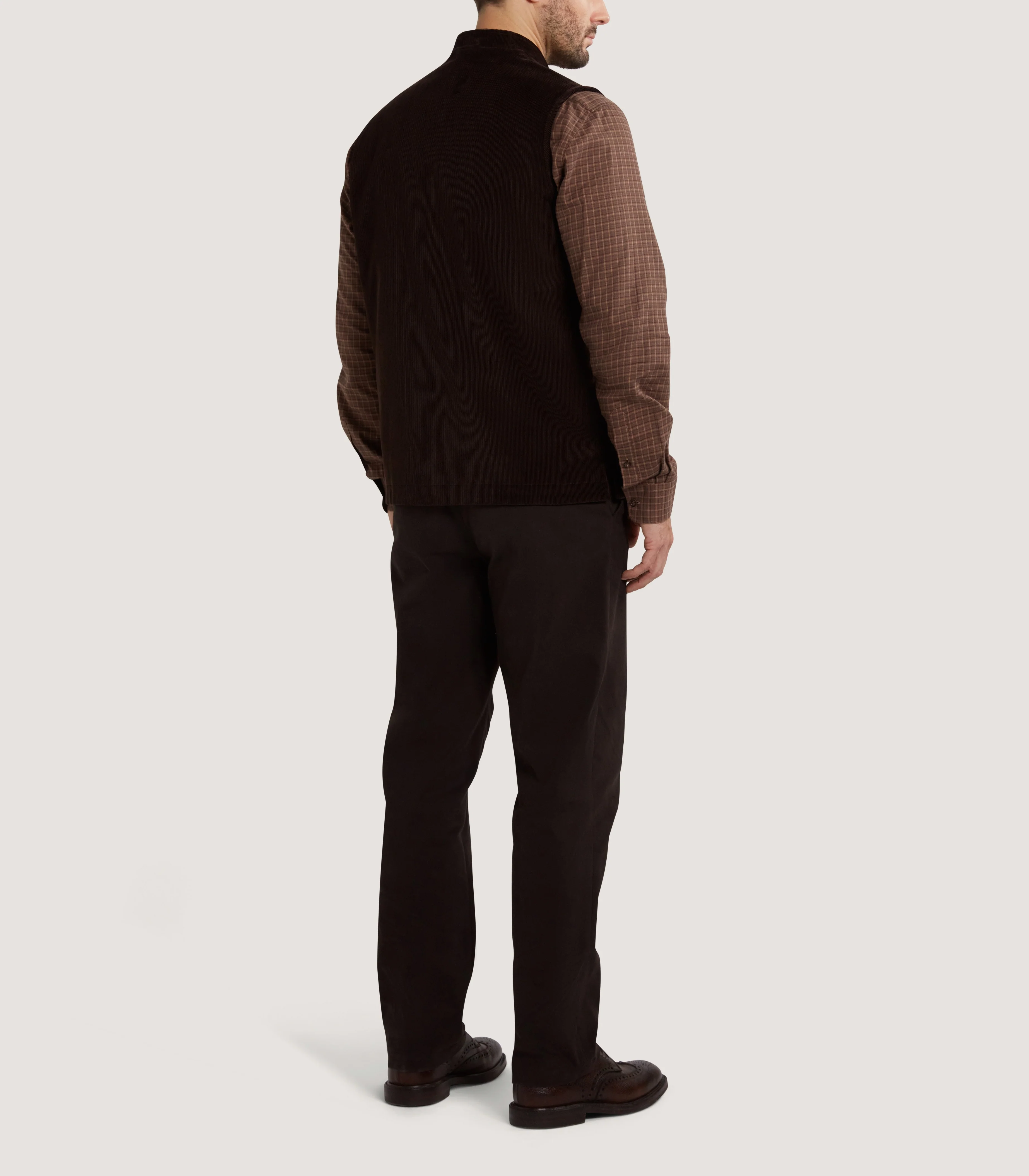 Men's Orsett Corduroy Gilet in Walnut - Image 4