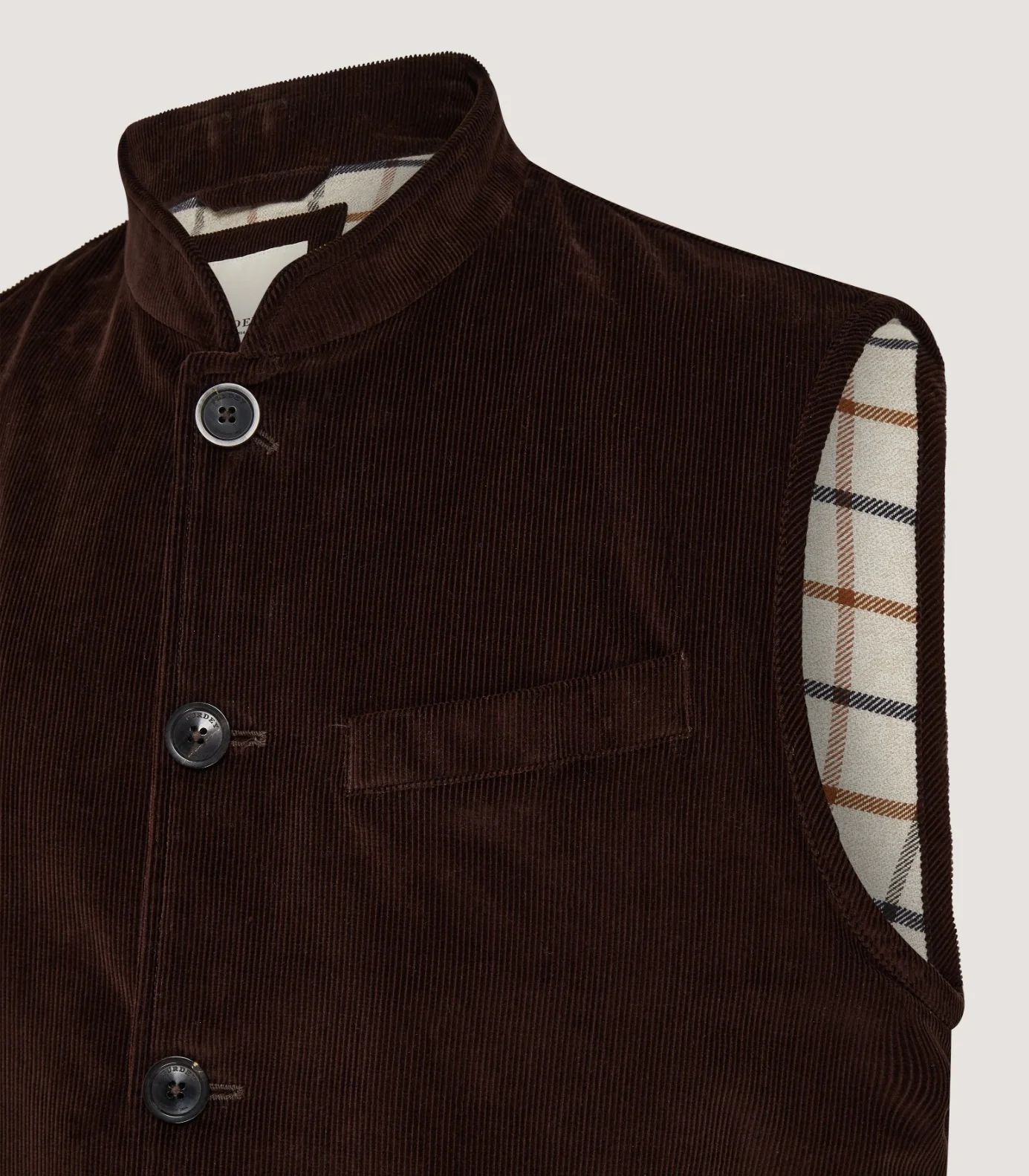 Men's Orsett Corduroy Gilet in Walnut - Image 5