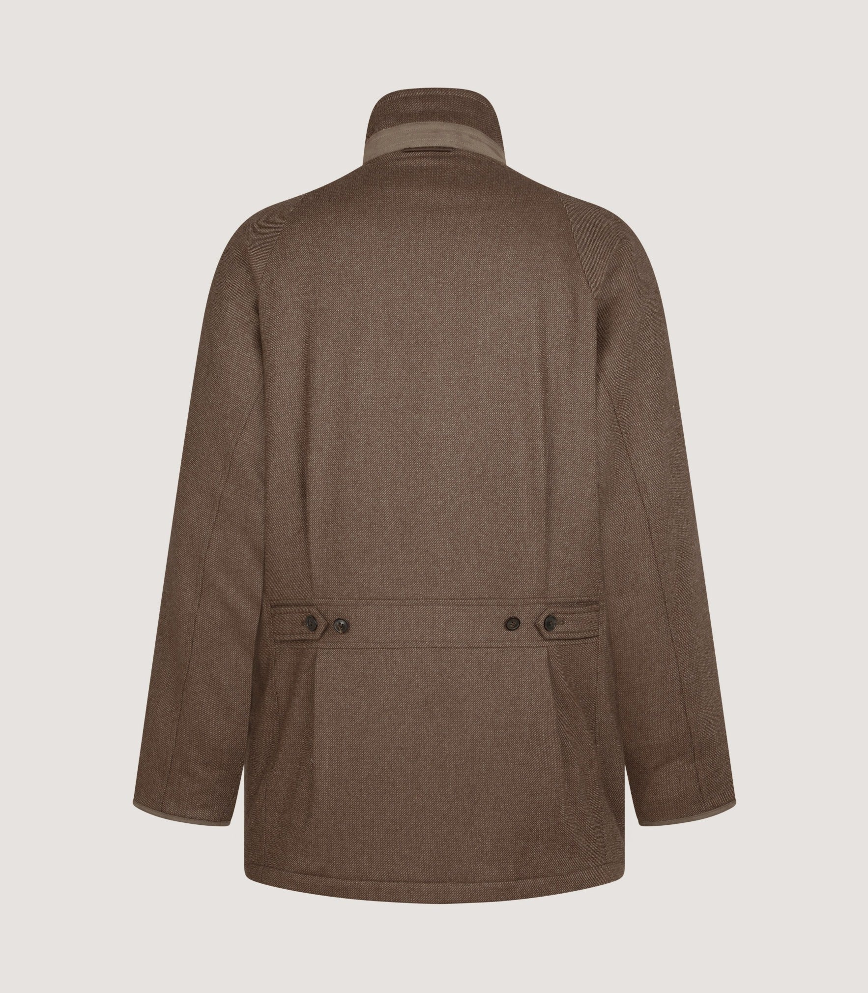 Men's Raglan Cashmere Tweed Field Coat in Percy - Image 3
