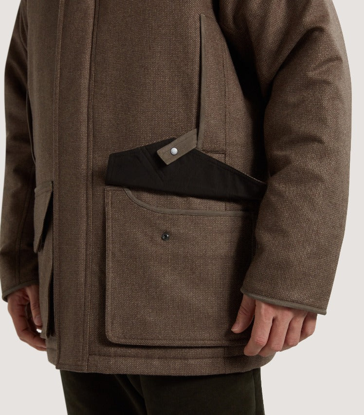 Men's Raglan Cashmere Tweed Field Coat in Percy - Image 5