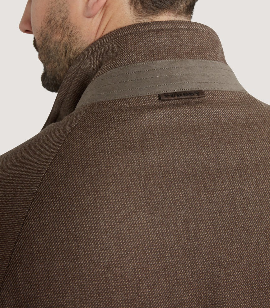 Men's Raglan Cashmere Tweed Field Coat in Percy - Image 6