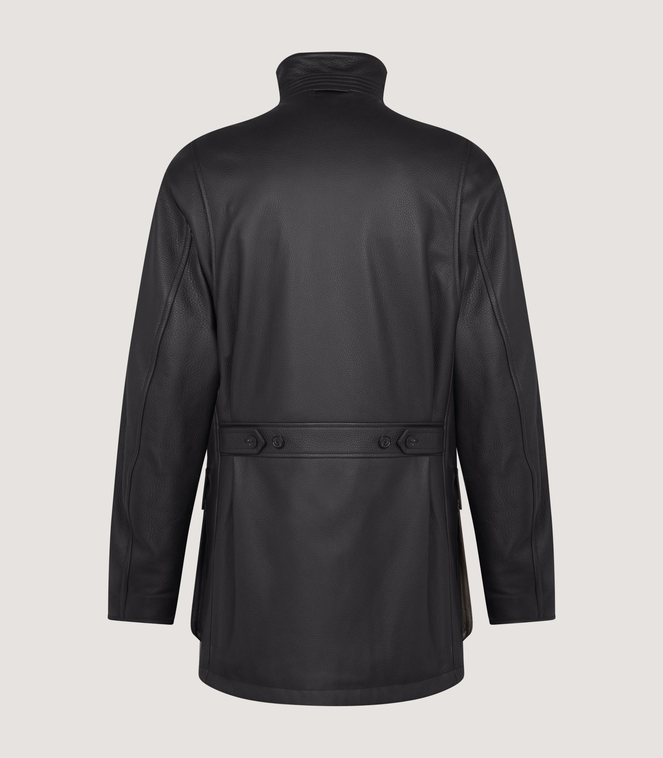 Men's Raglan Deerskin Field Coat in Dark Brown - Image 3