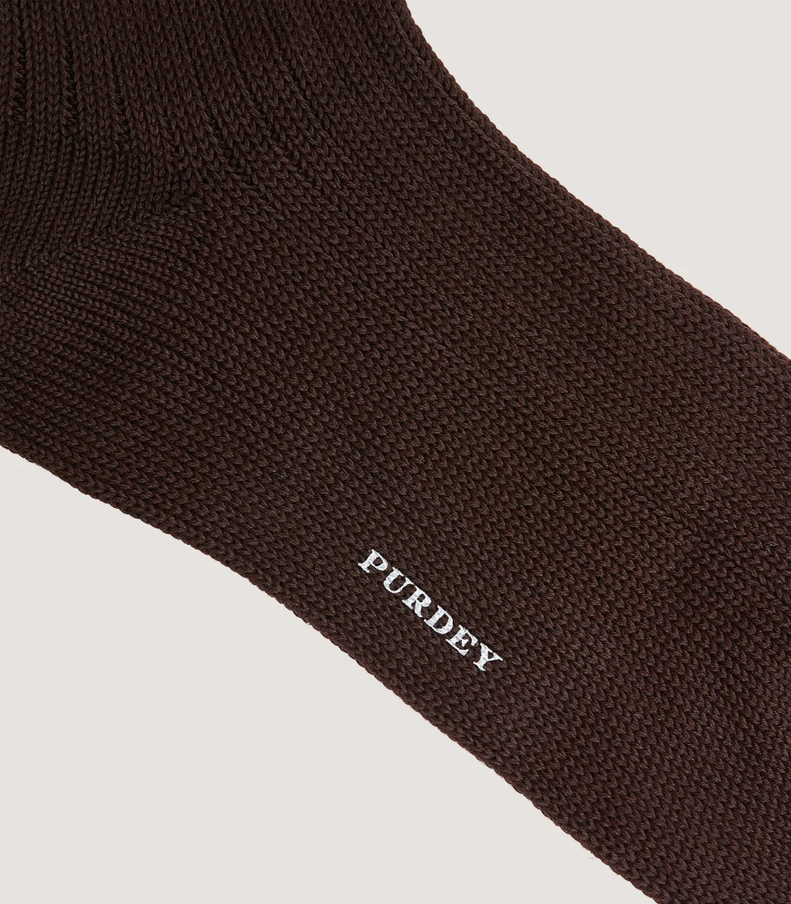 Men's Ribbed High Knee Socks In Chocolate - Image 2