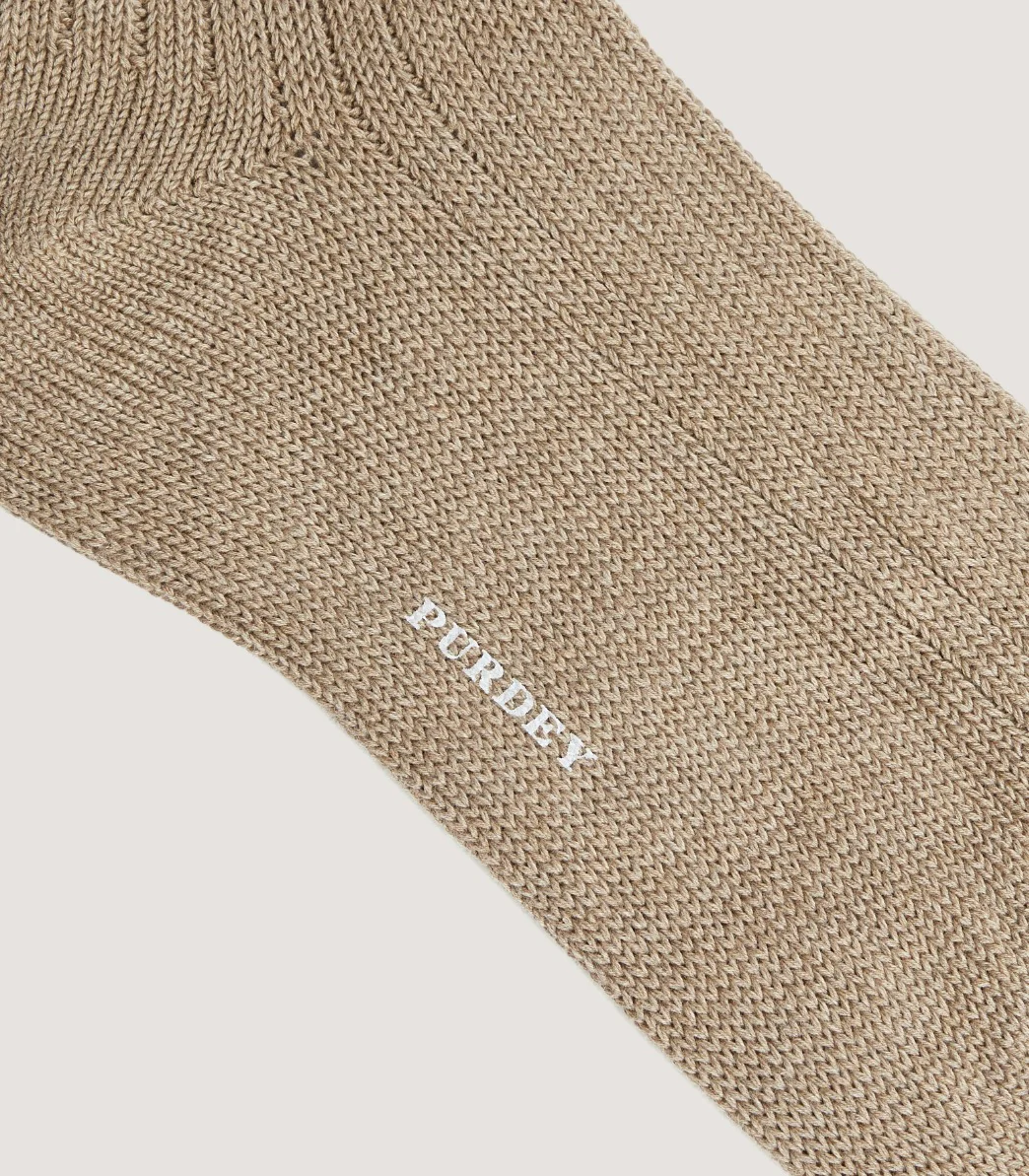 Men's Ribbed High Knee Socks In Desert - Image 2