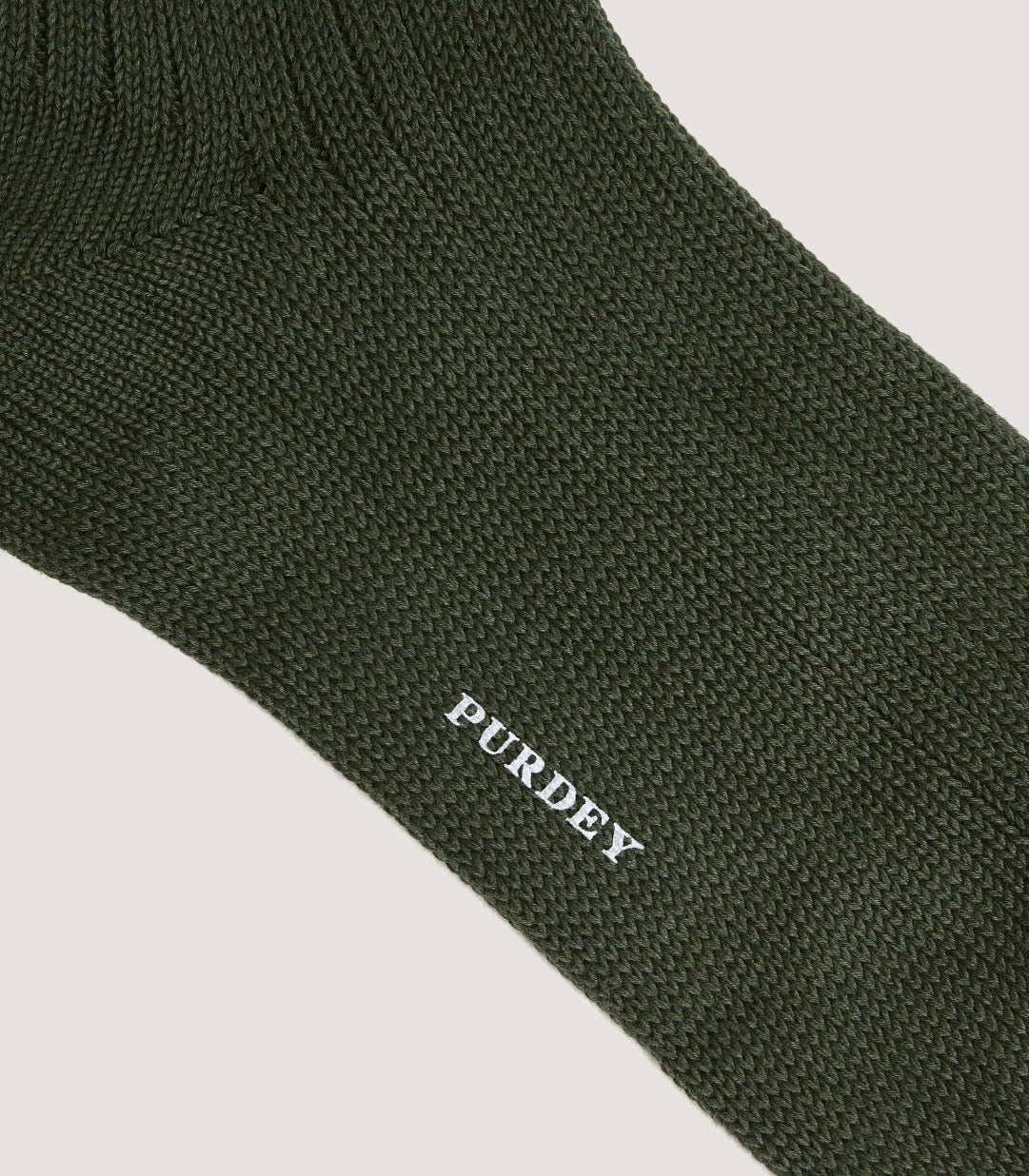 Men's Ribbed High Knee Socks In Loden - Image 2