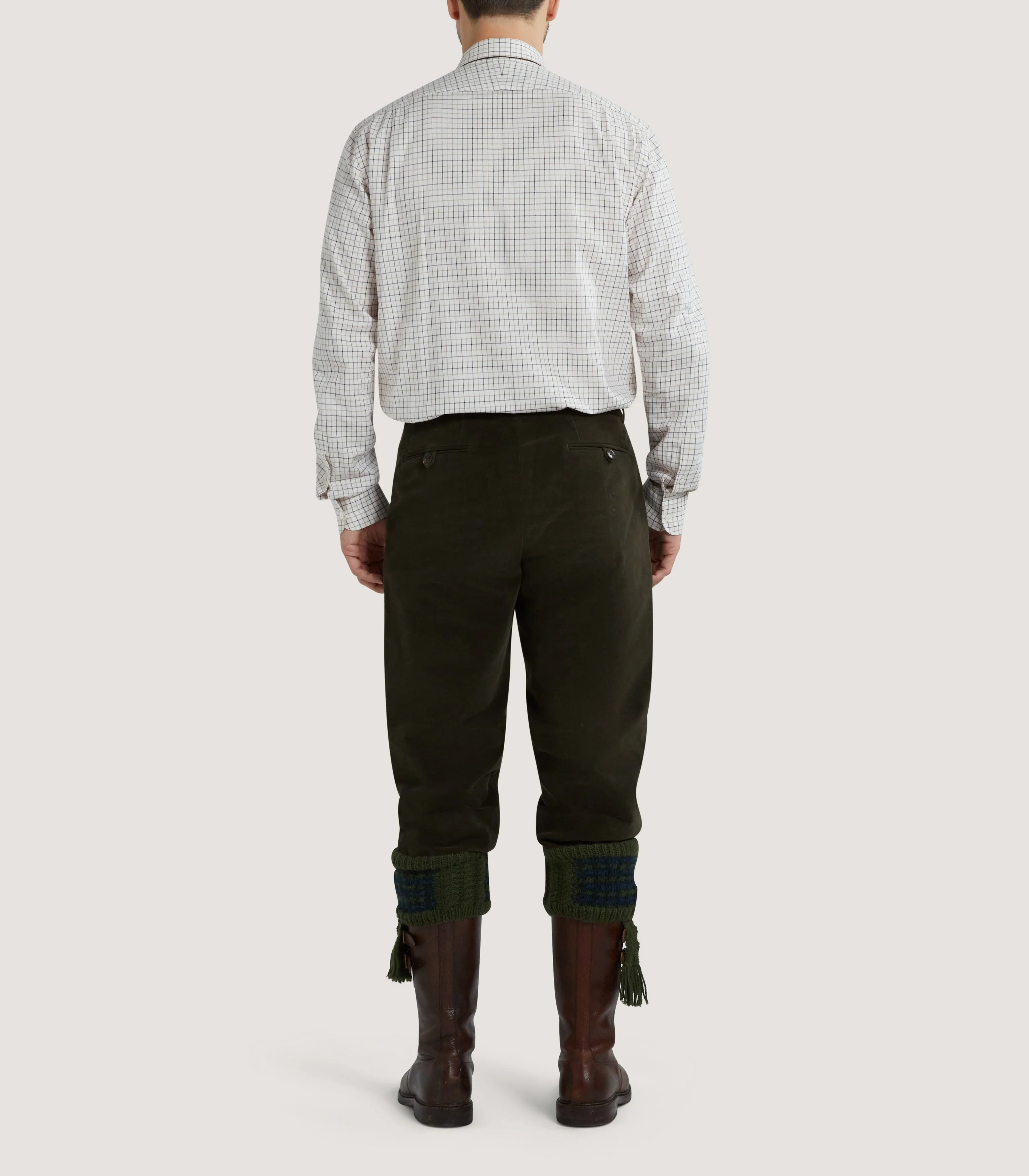 Men's Shooting Tattersall Shirt in Camel - Image 4