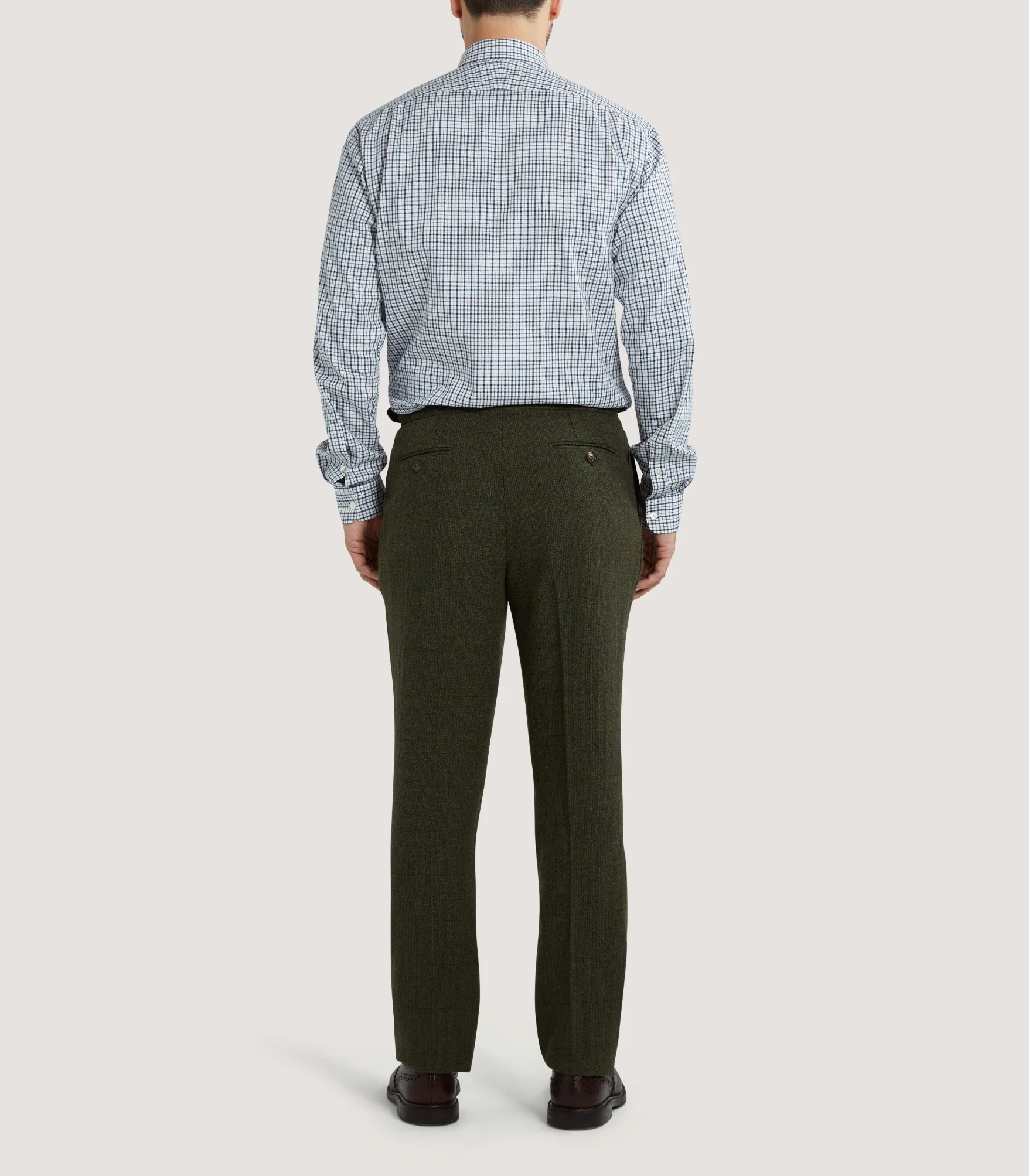 Men's Shooting Tattersall Shirt in Canvas Blue - Image 4