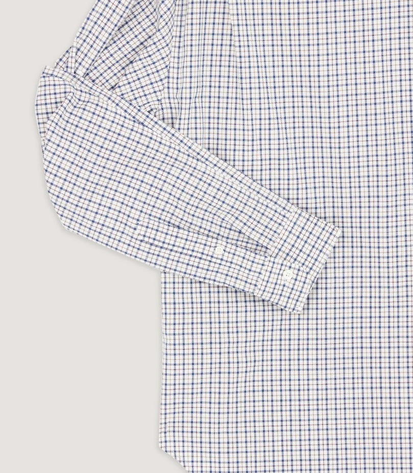 Men's Shooting Tattersall Shirt in Canvas Blue - Image 5