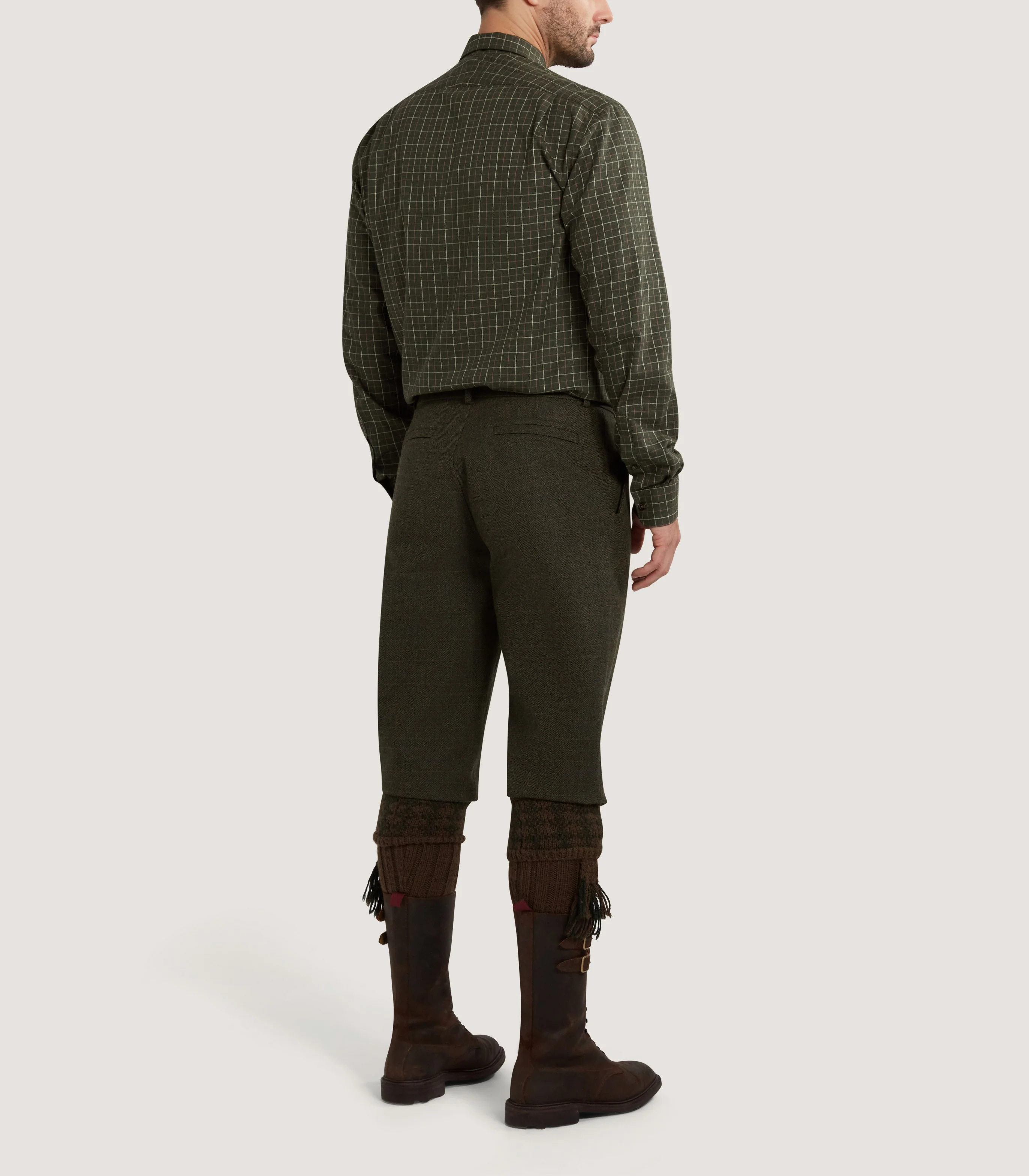 Men's Shooting Tattersall Shirt in Loden - Image 4