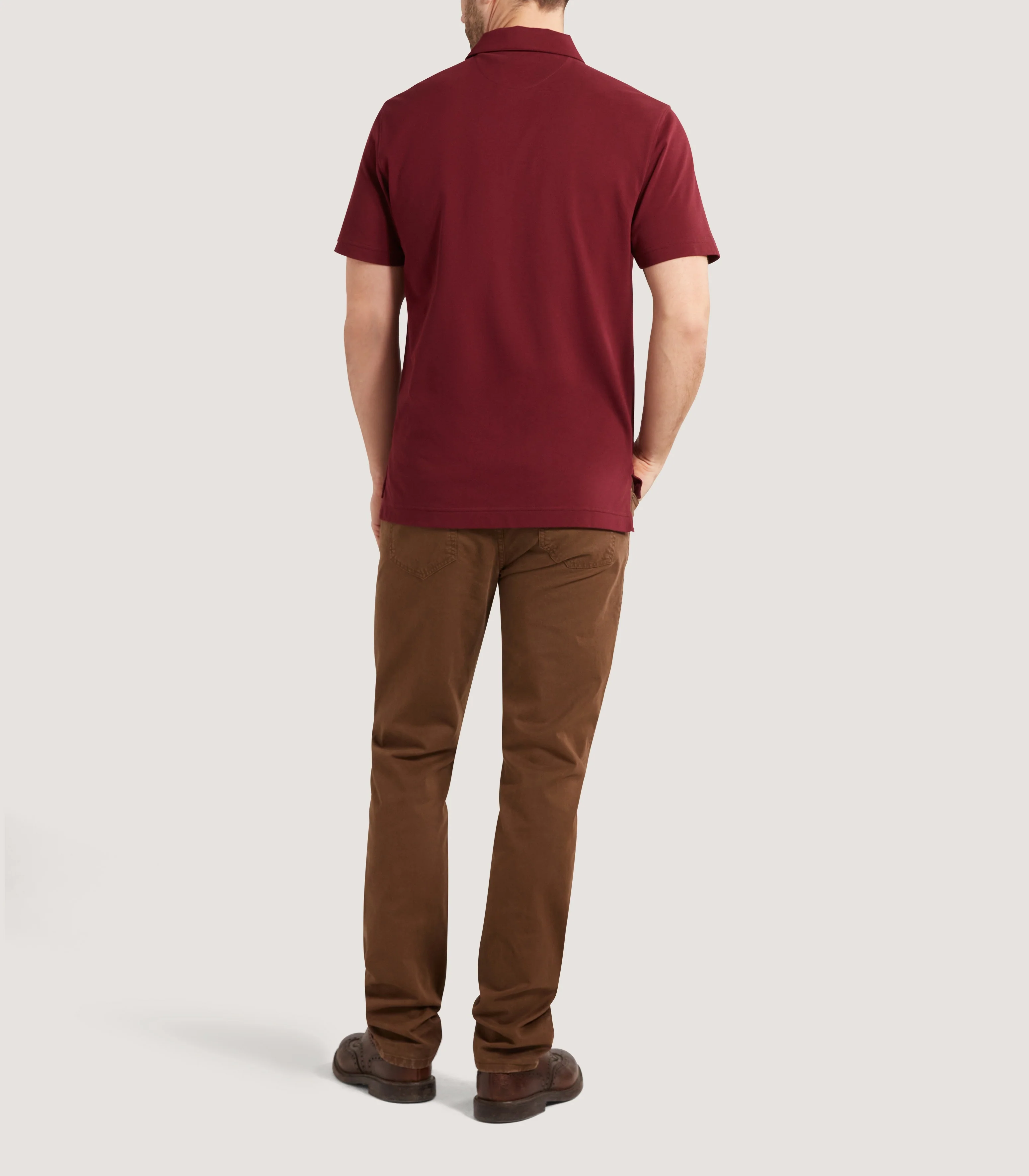 Men's Short Sleeve Polo Shirt in Audley Red - Image 4
