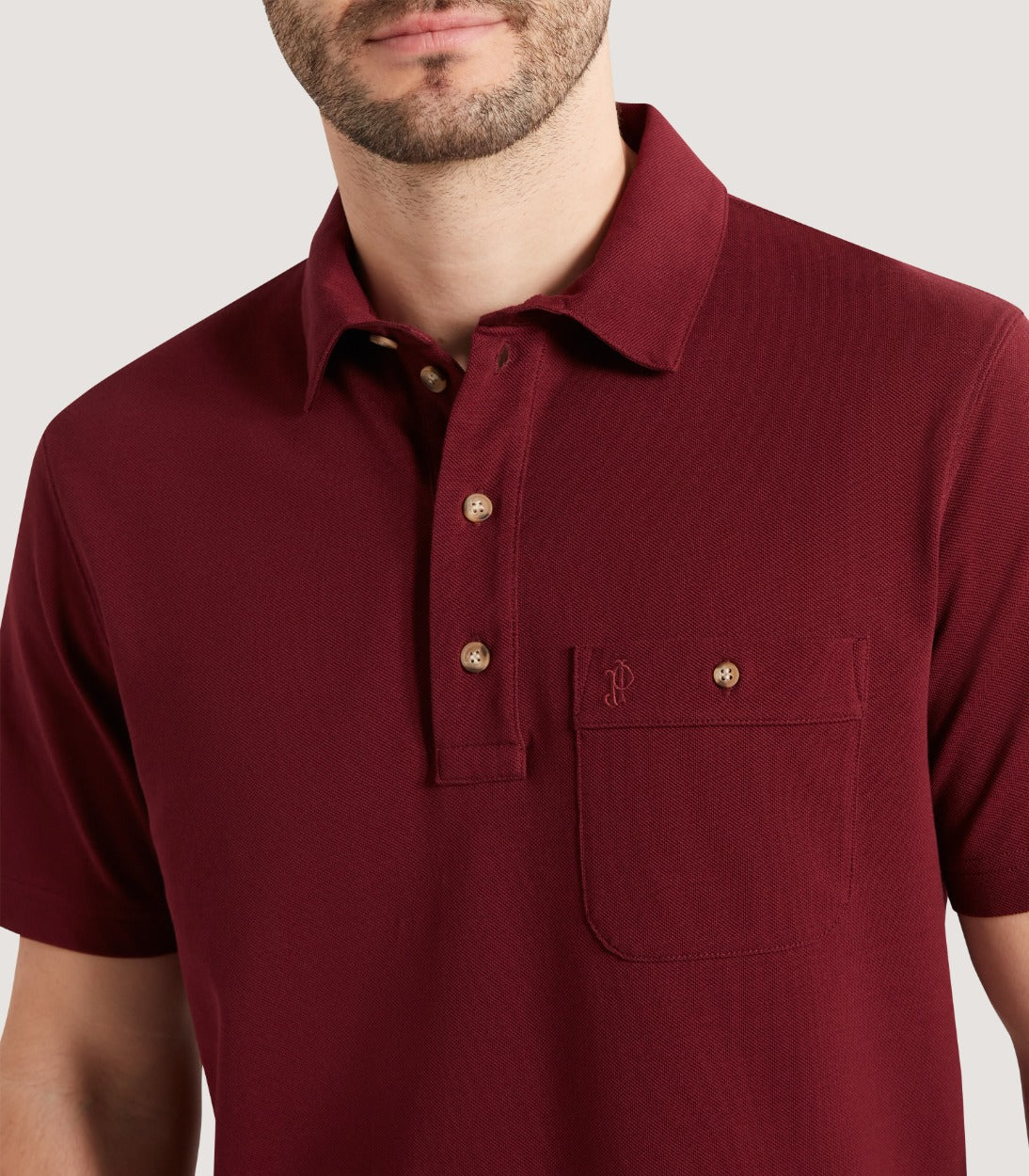 Men's Short Sleeve Polo Shirt in Audley Red - Image 6