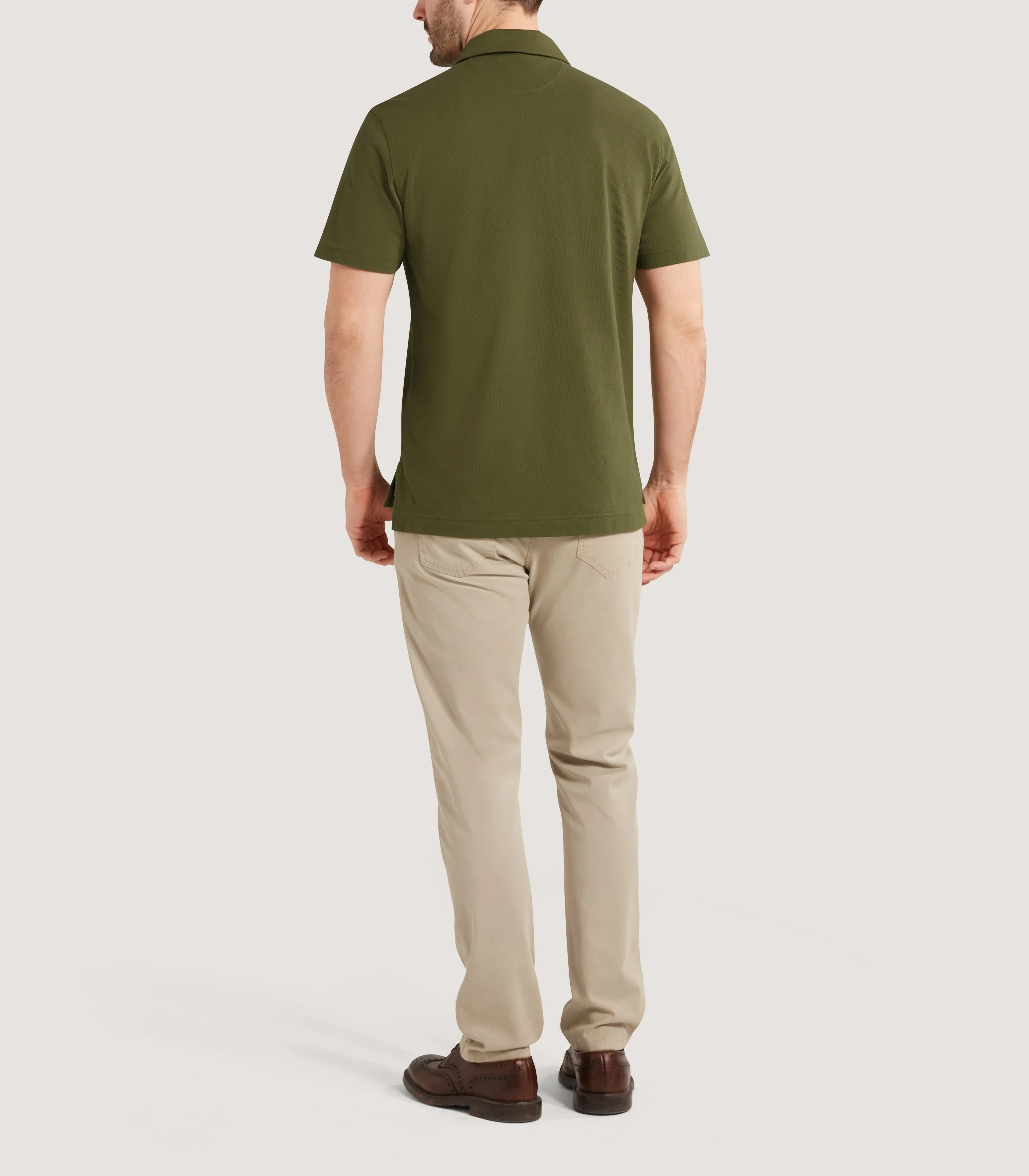 Men's Short Sleeve Polo Shirt in Loden - Image 4