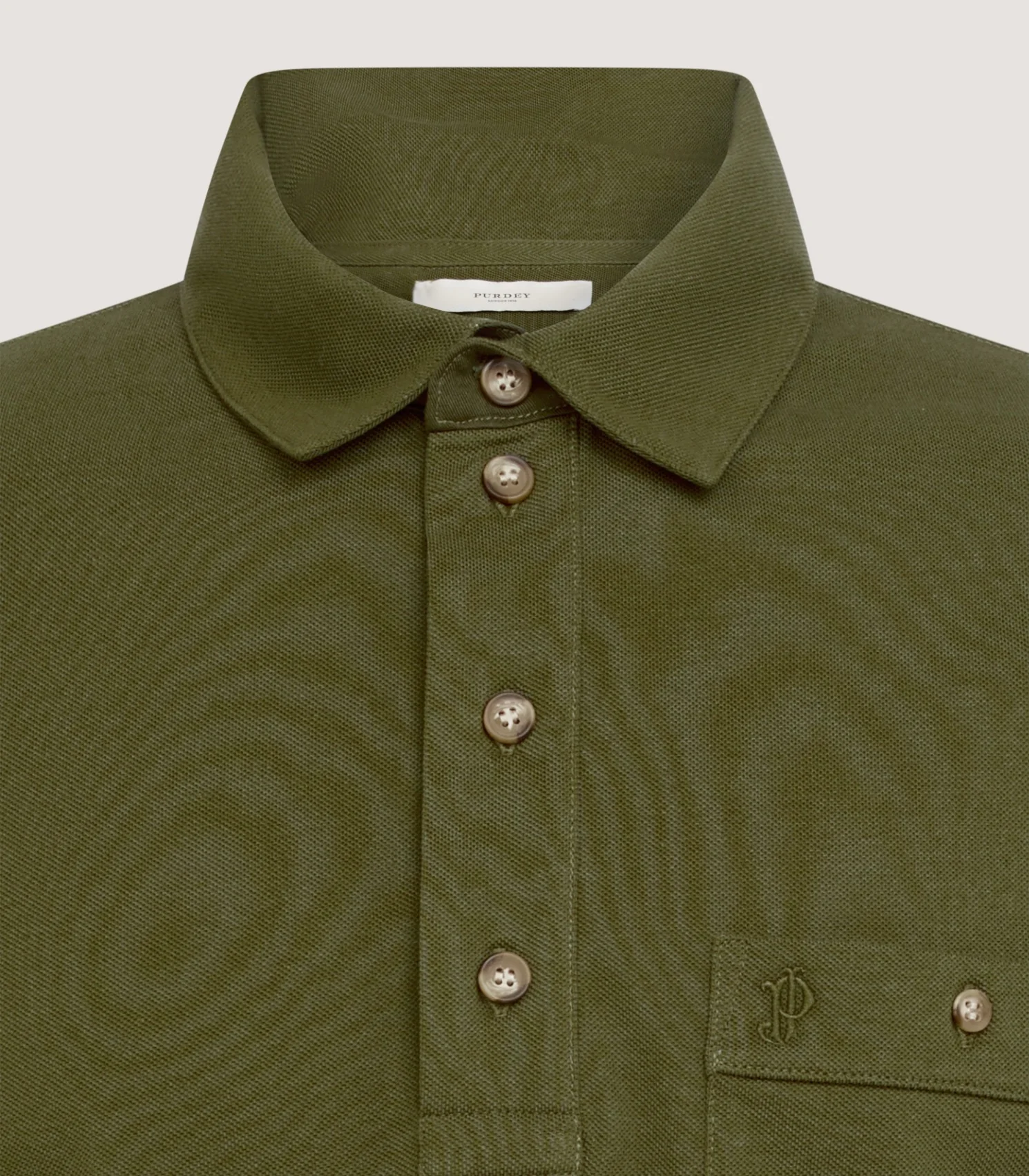 Men's Short Sleeve Polo Shirt in Loden - Image 5