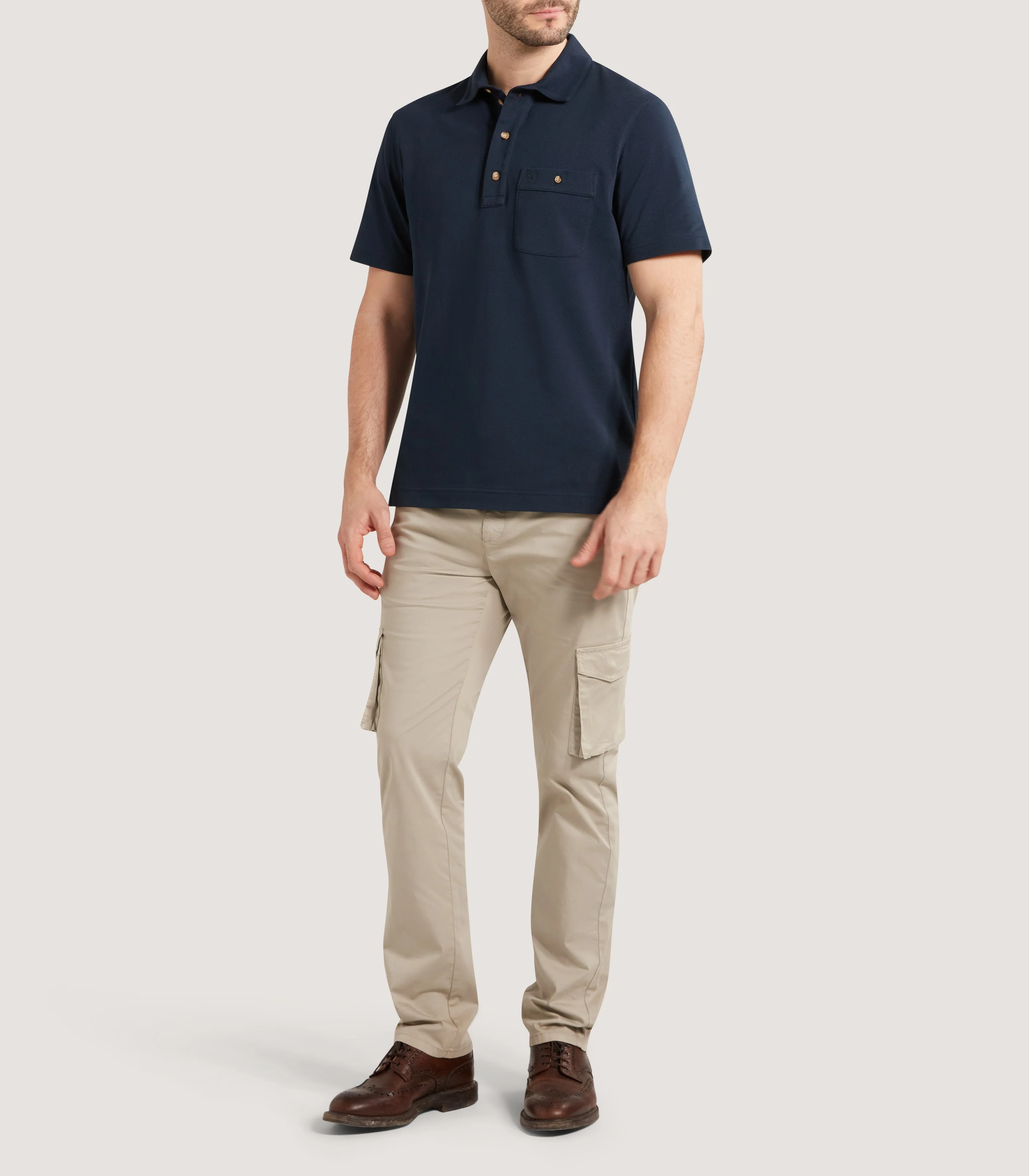 Men's Short Sleeve Polo Shirt in Midnight - Image 2