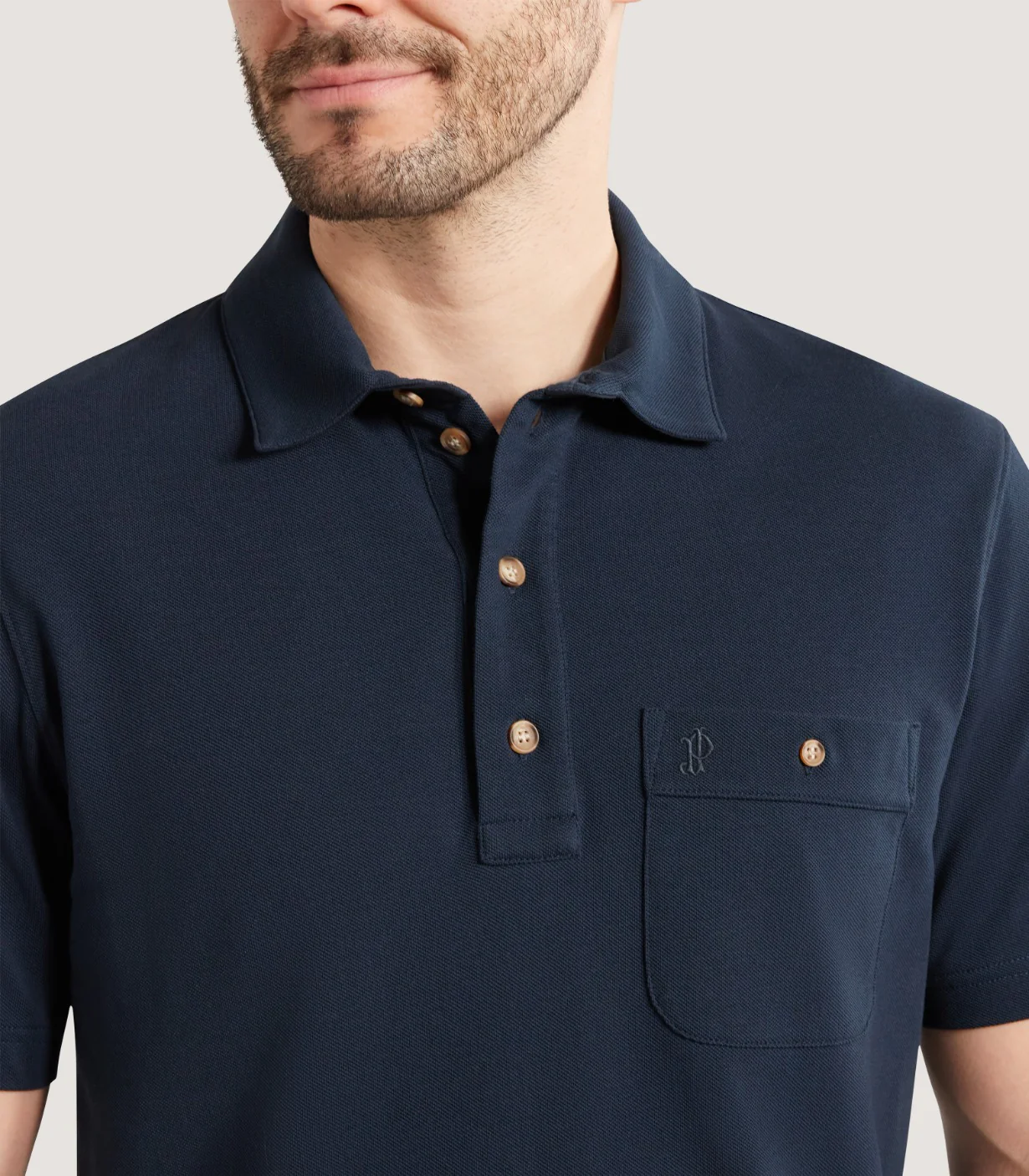 Men's Short Sleeve Polo Shirt in Midnight - Image 6