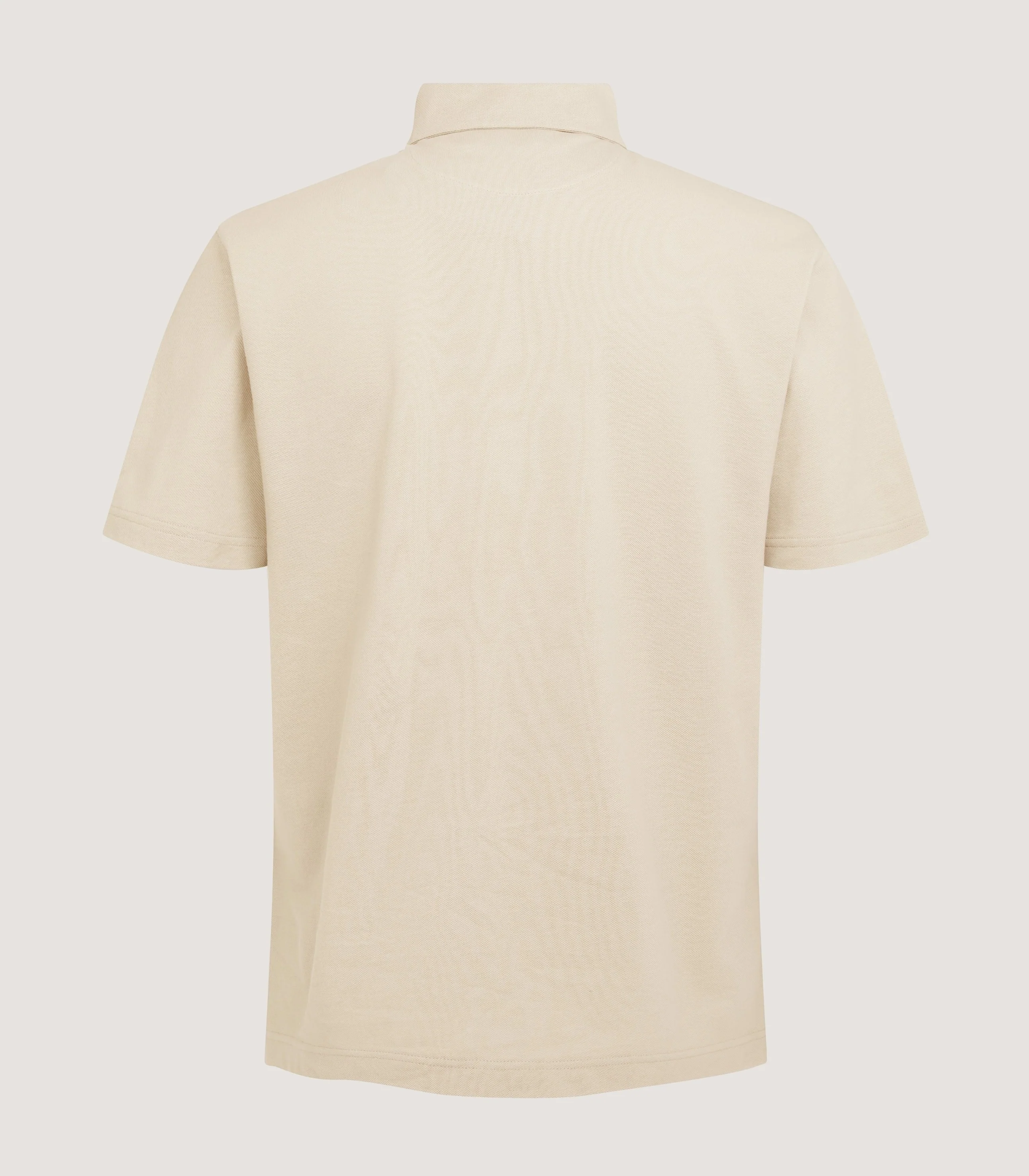 Men's Short Sleeve Polo Shirt in Stone - Image 3
