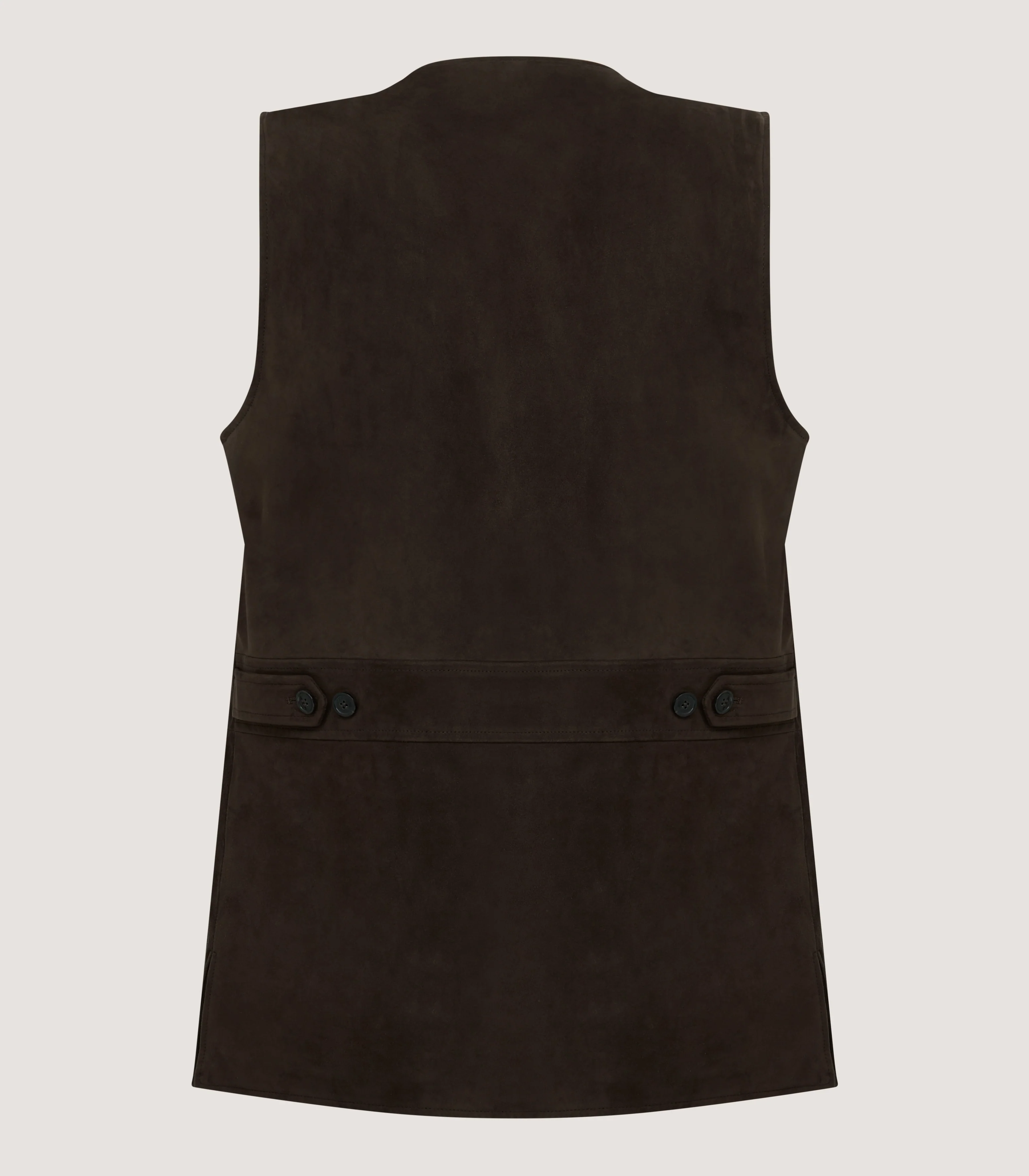 Men's Suede Sporting Vest in Walnut - Image 3