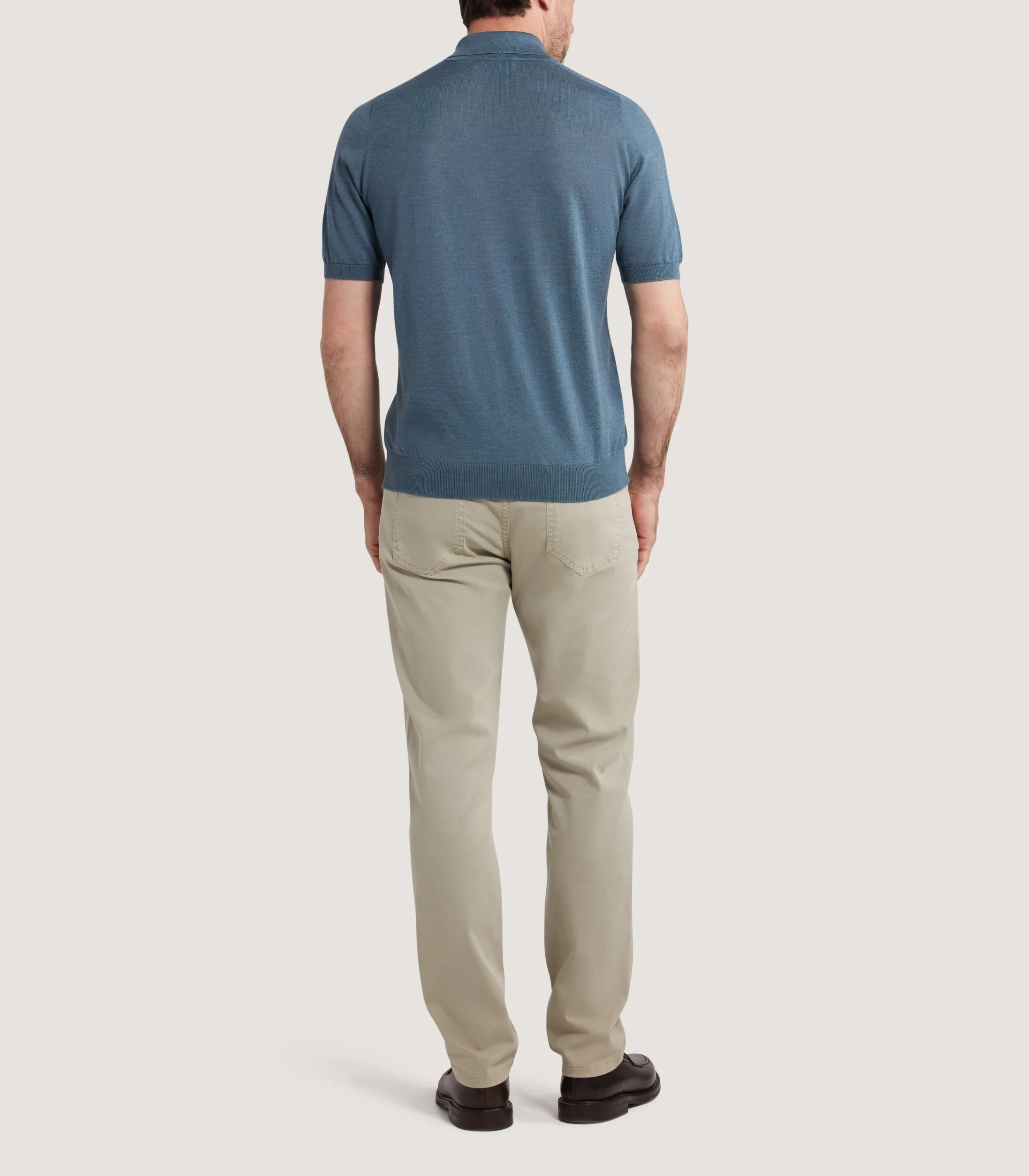 Men's Tantallon Short Sleeve Polo Shirt in Flax - Image 4