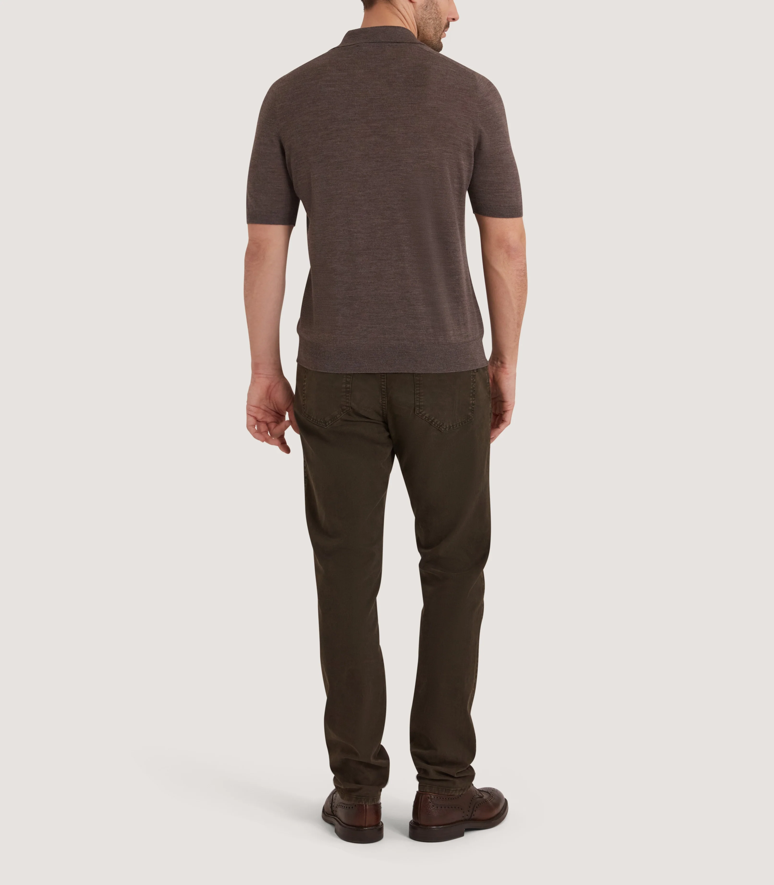 Men's Tantallon Short Sleeve Polo Shirt in Hazelnut - Image 4