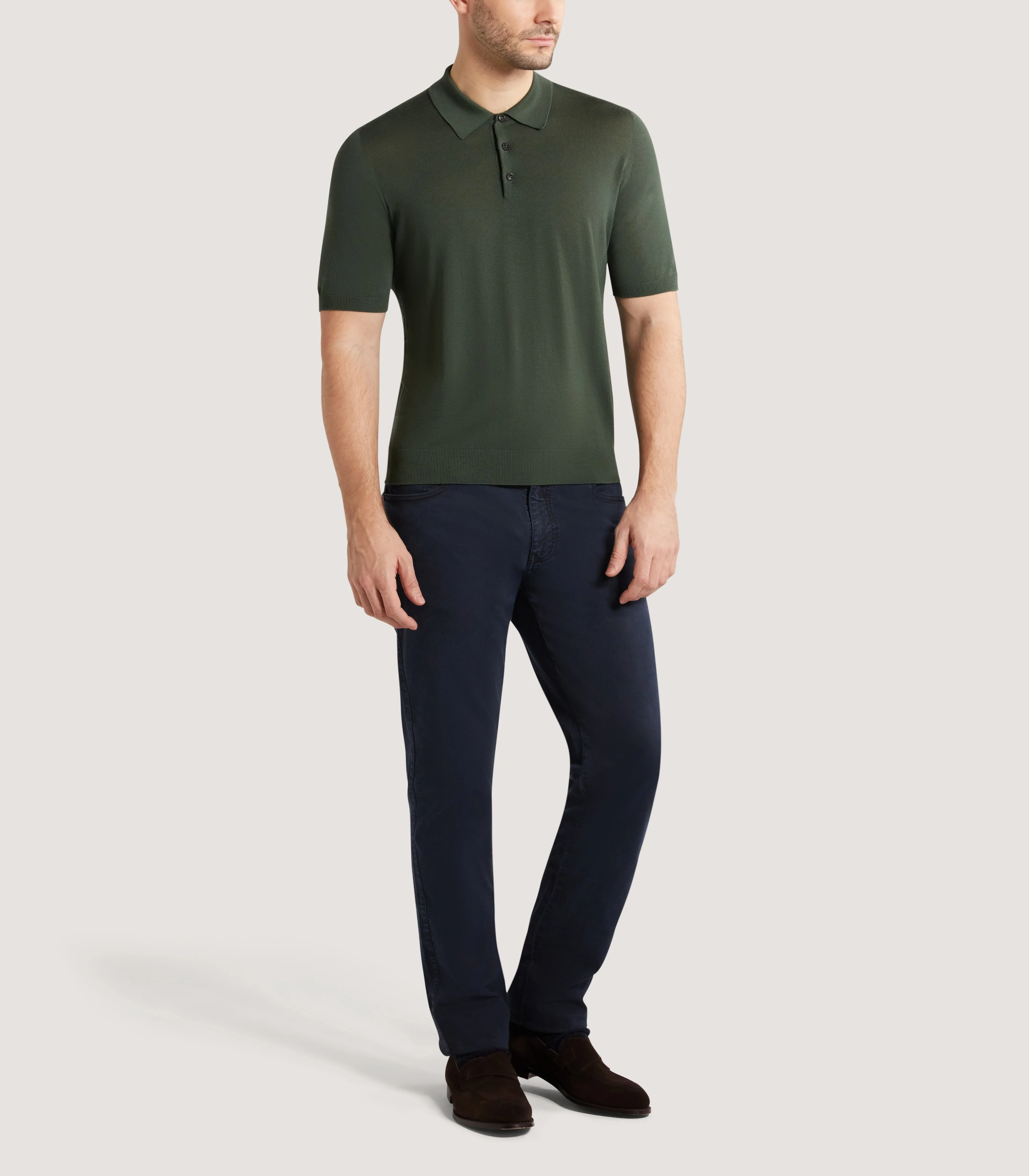 Men's Tantallon Short Sleeve Polo Shirt In Loden - Image 2