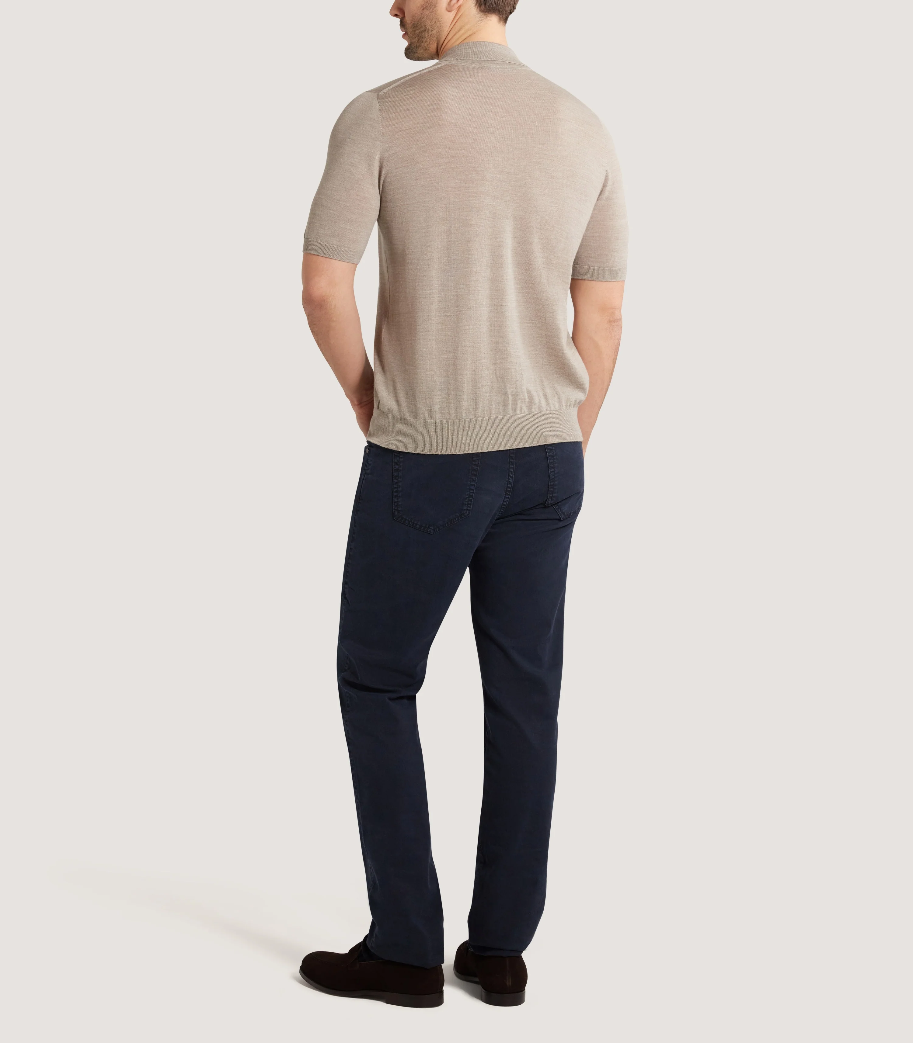 Men's Tantallon Short Sleeve Polo Shirt In Taupe - Image 4