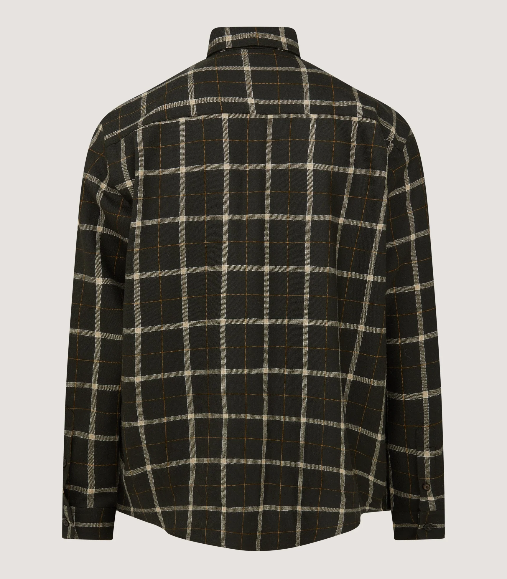 Men's Tartan Flannel Shirt in Dark Olive - Image 3